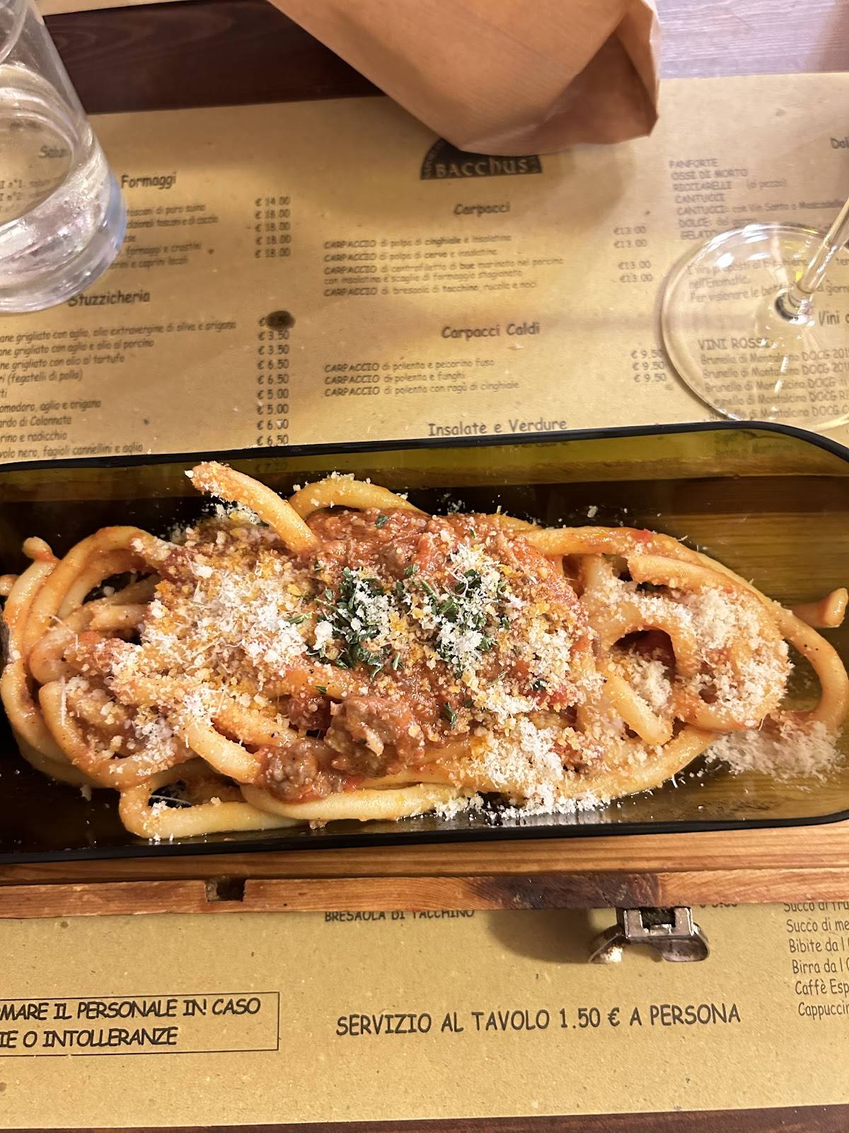 Menu di Enoteca Bacchus - I Sapori Di Montalcino 