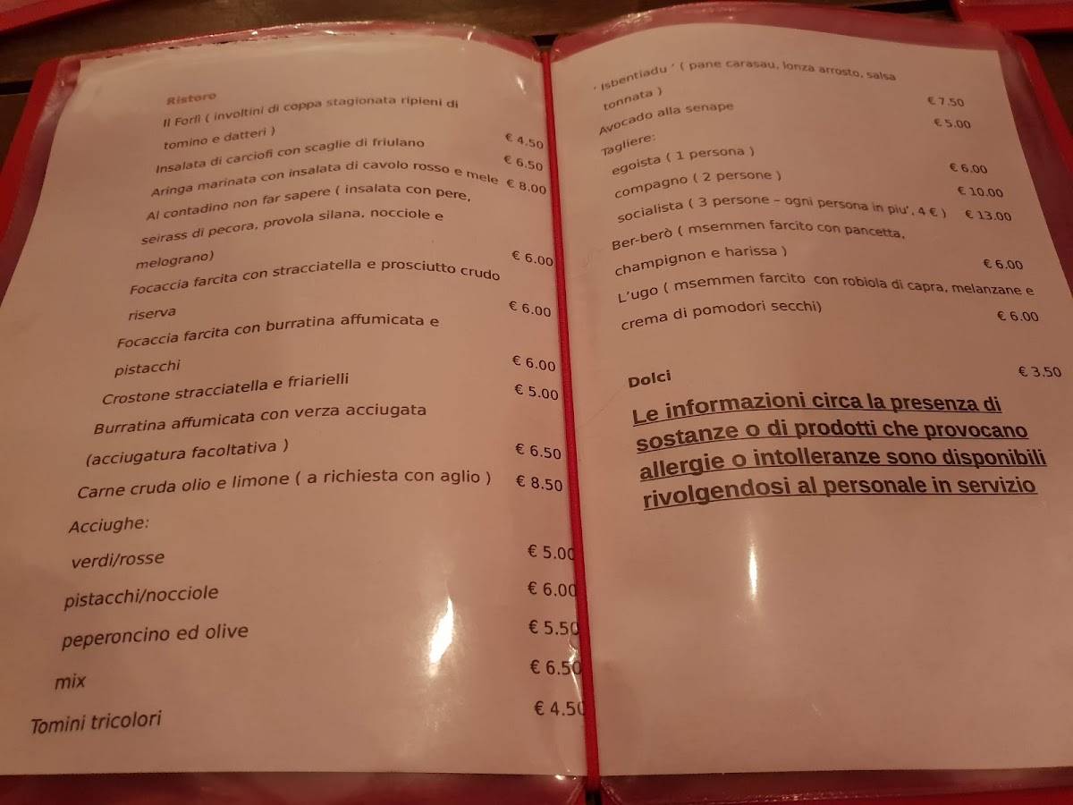 Menu di Enoteca Barbera e Rubatà - BeR 