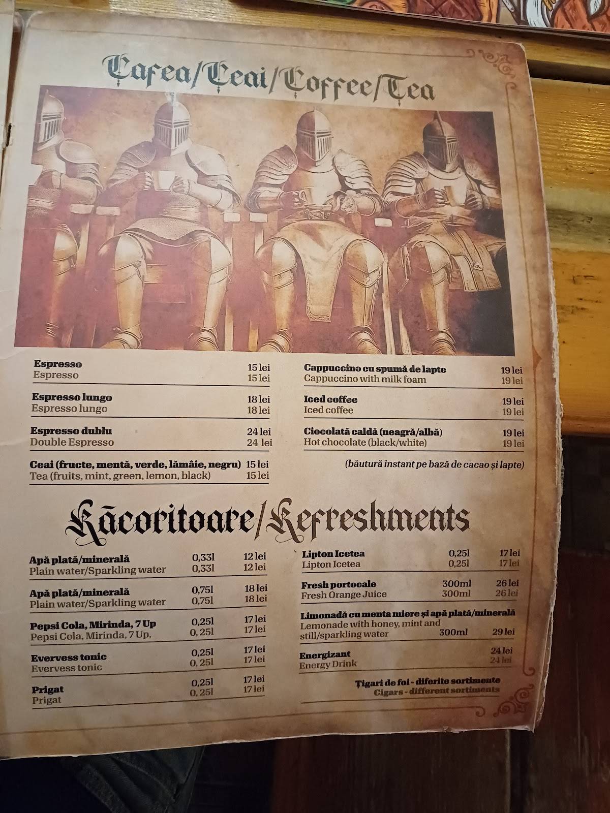 Menu de Excalibur