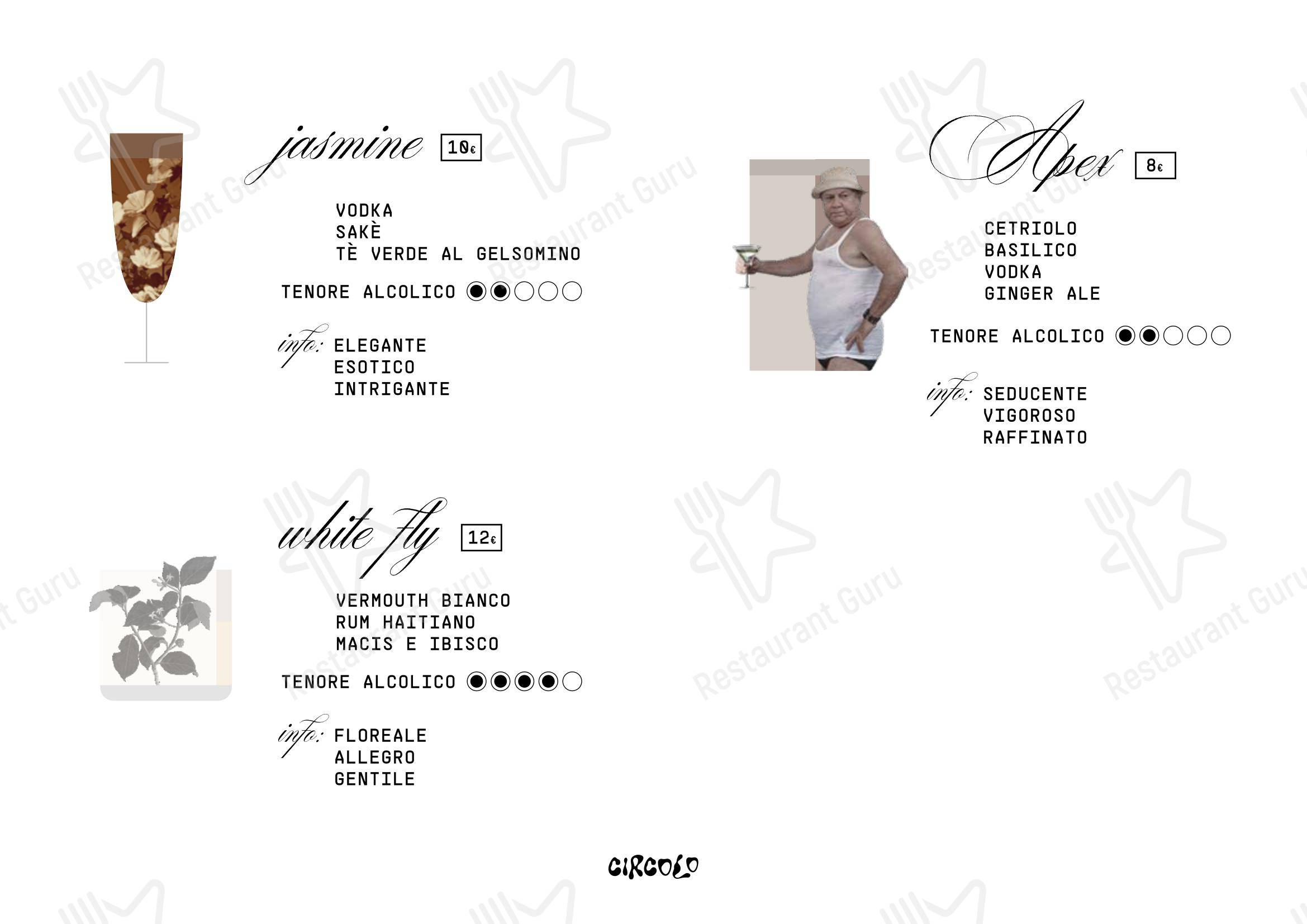 Menu di Casa Exforo - pasti e bevande