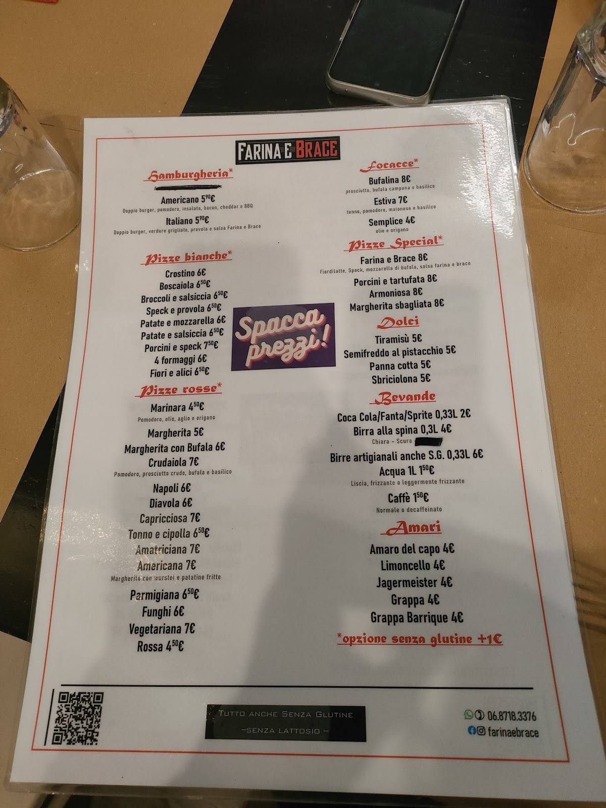 Menu di FARINA E BRACE 