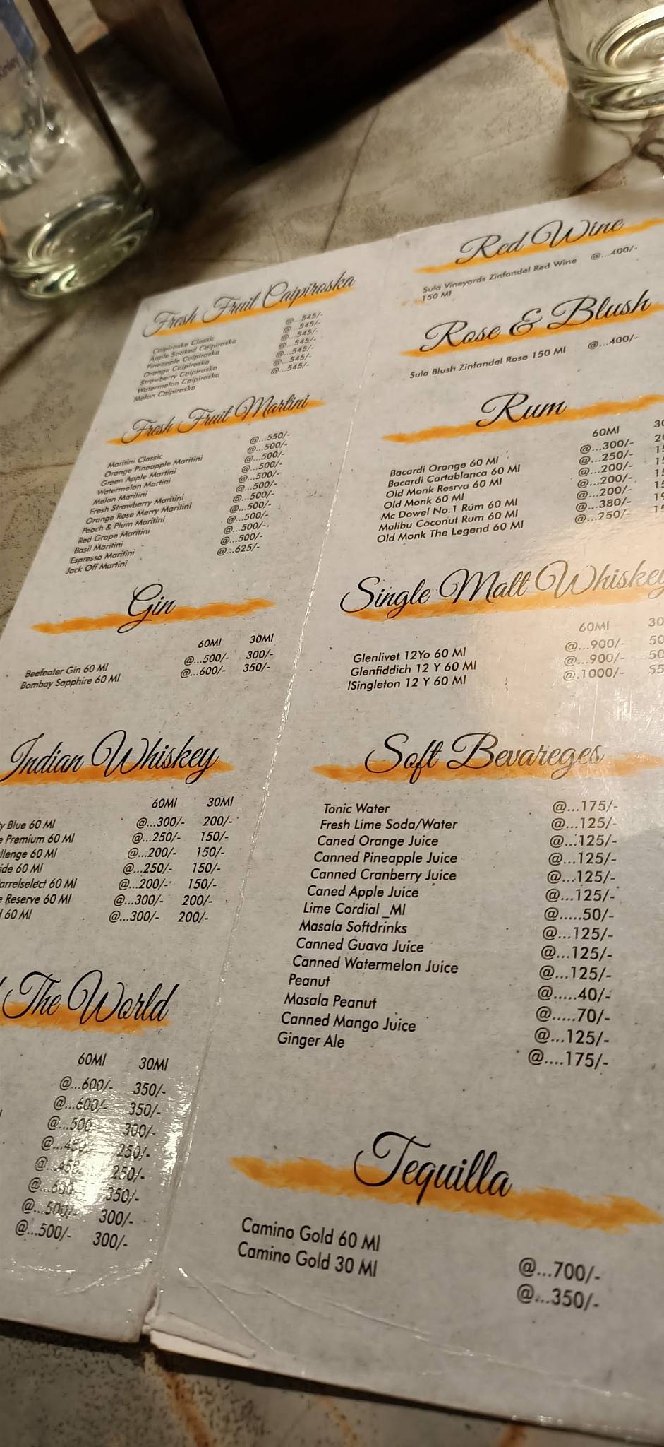FIESTA Bar & Restaurant menu