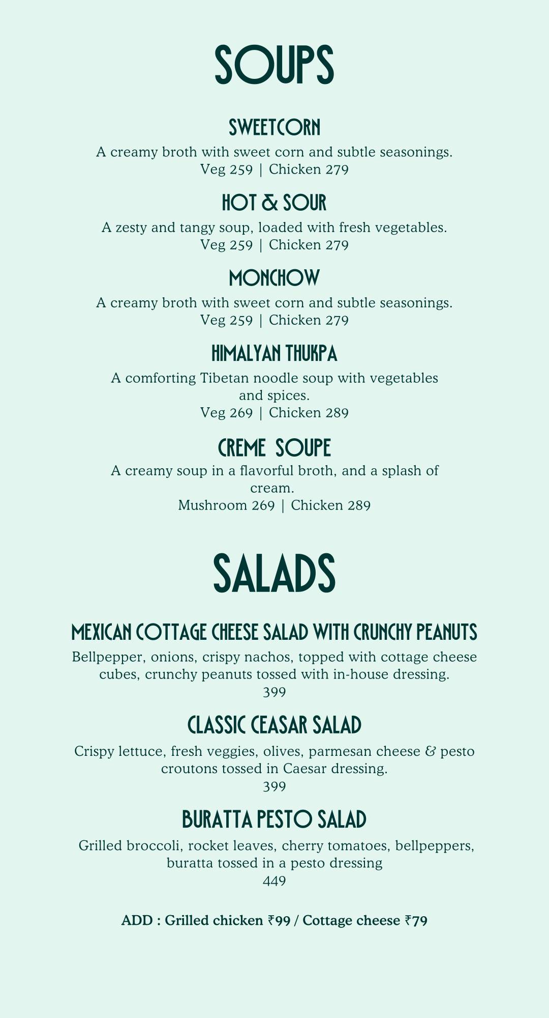 FO- Food Overloded menu