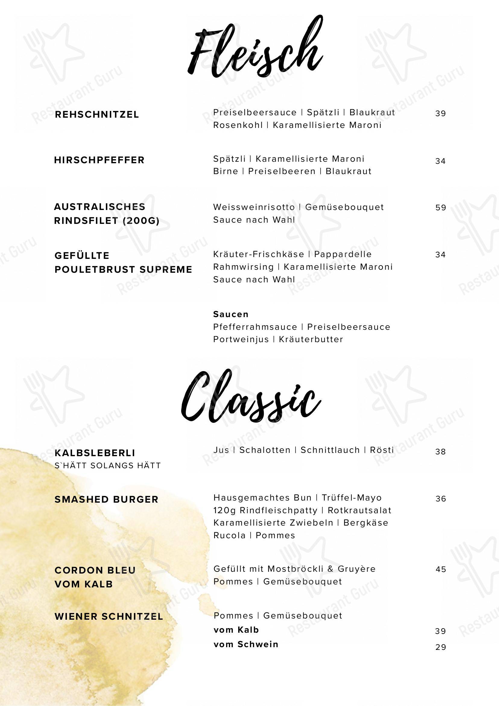 Menu per FORUM Restaurant Bar Zigarrenlounge ristorante