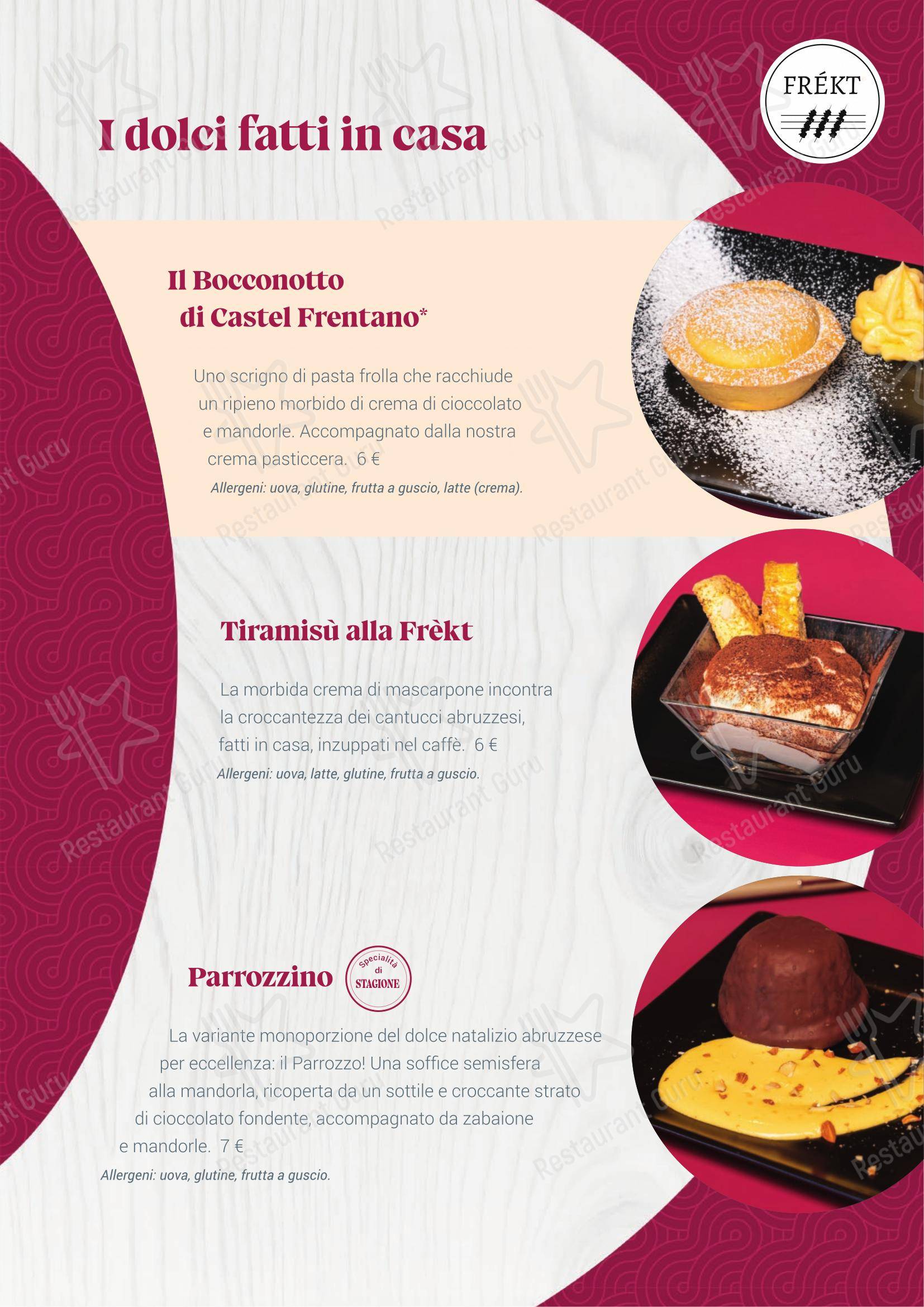 Menu per FREKT RISTORANTE ABRUZZESE ristorante