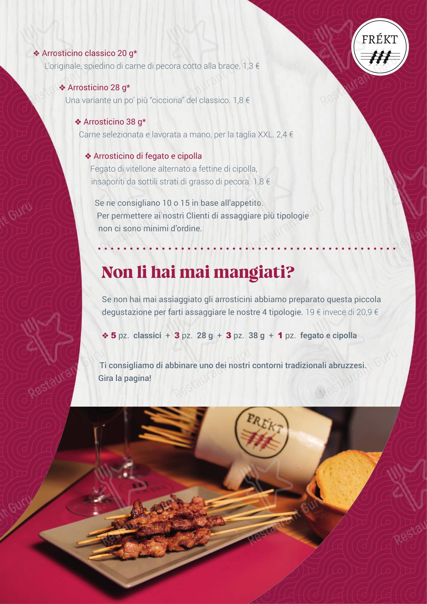 Menu di FREKT RISTORANTE ABRUZZESE - Menu