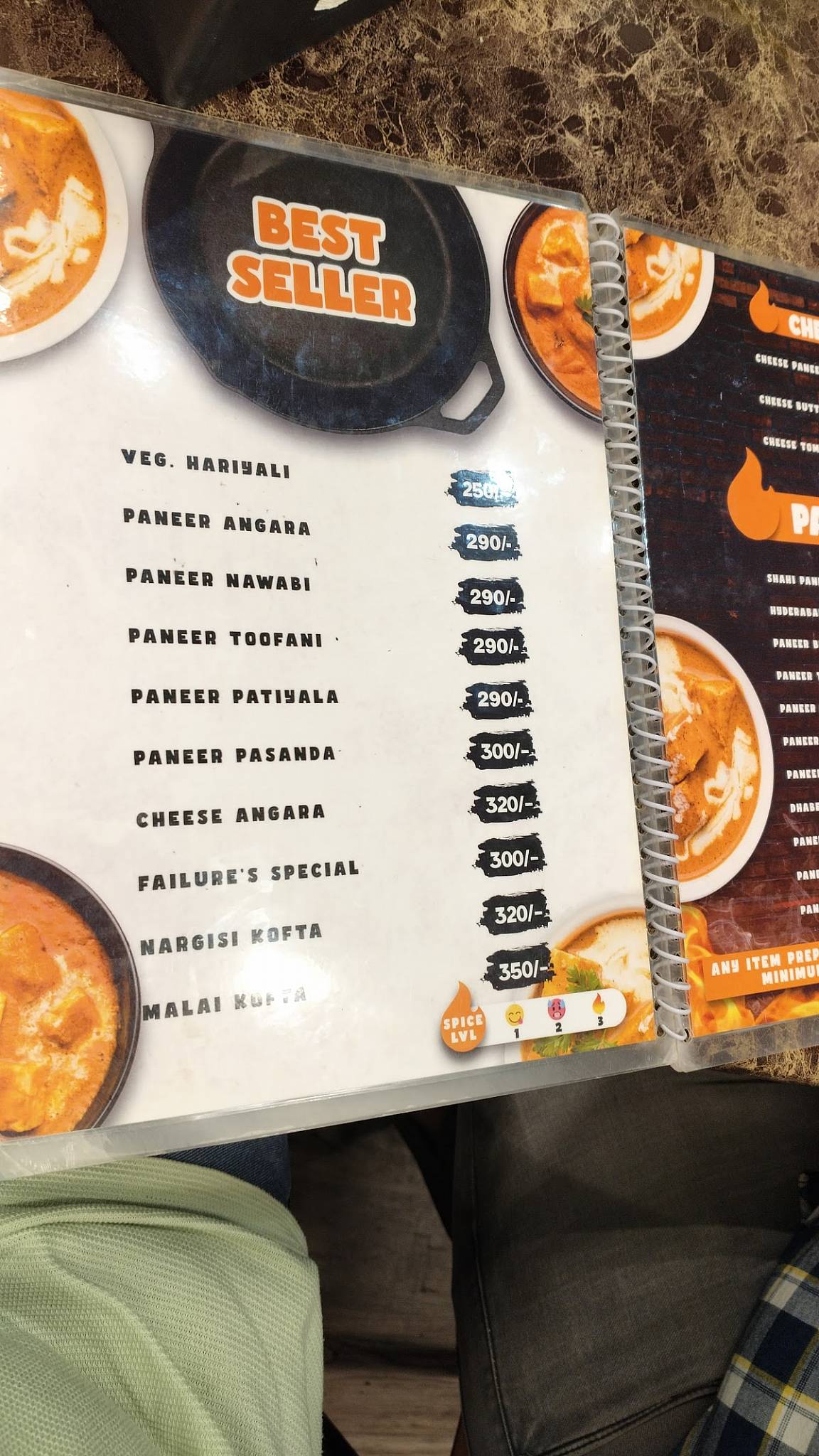 Failure's kitchen menu
