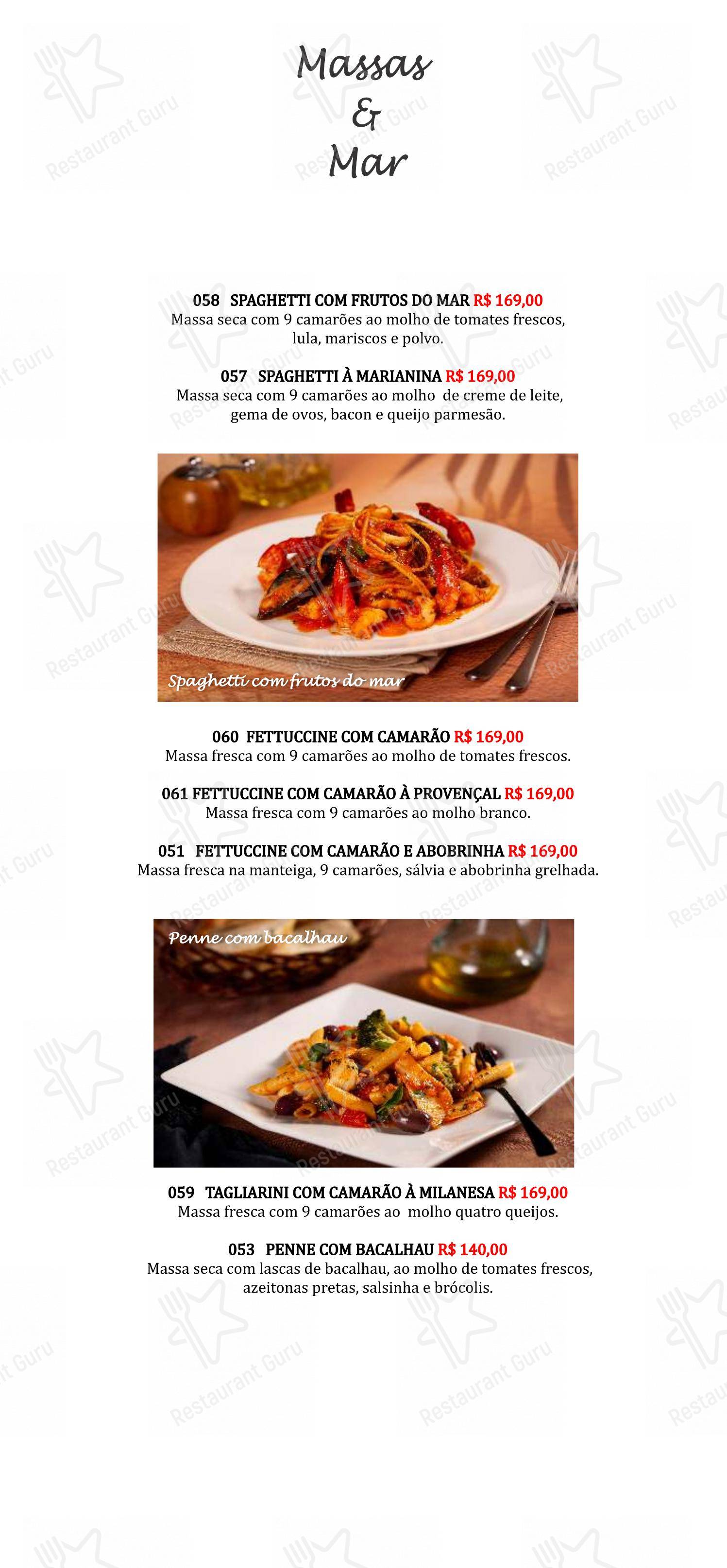 Famiglia Mancini Trattoria em São Paulo - Menu bar