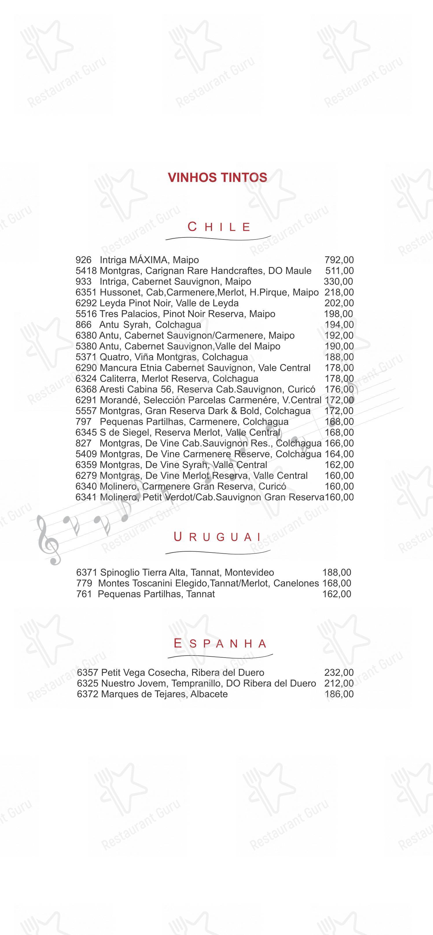 Menu para Famiglia Mancini Trattoria restaurante