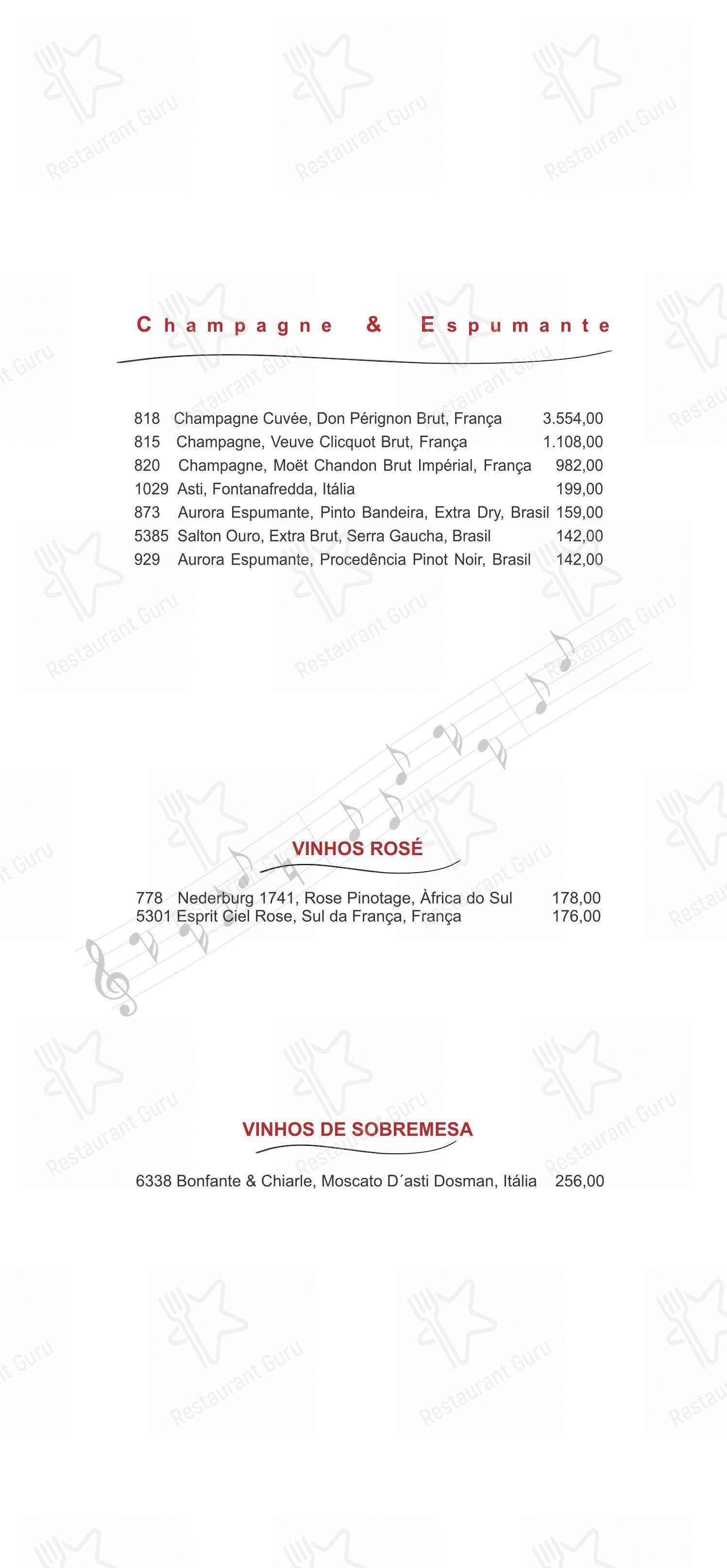 Famiglia Mancini Trattoria em São Paulo - Menu bar