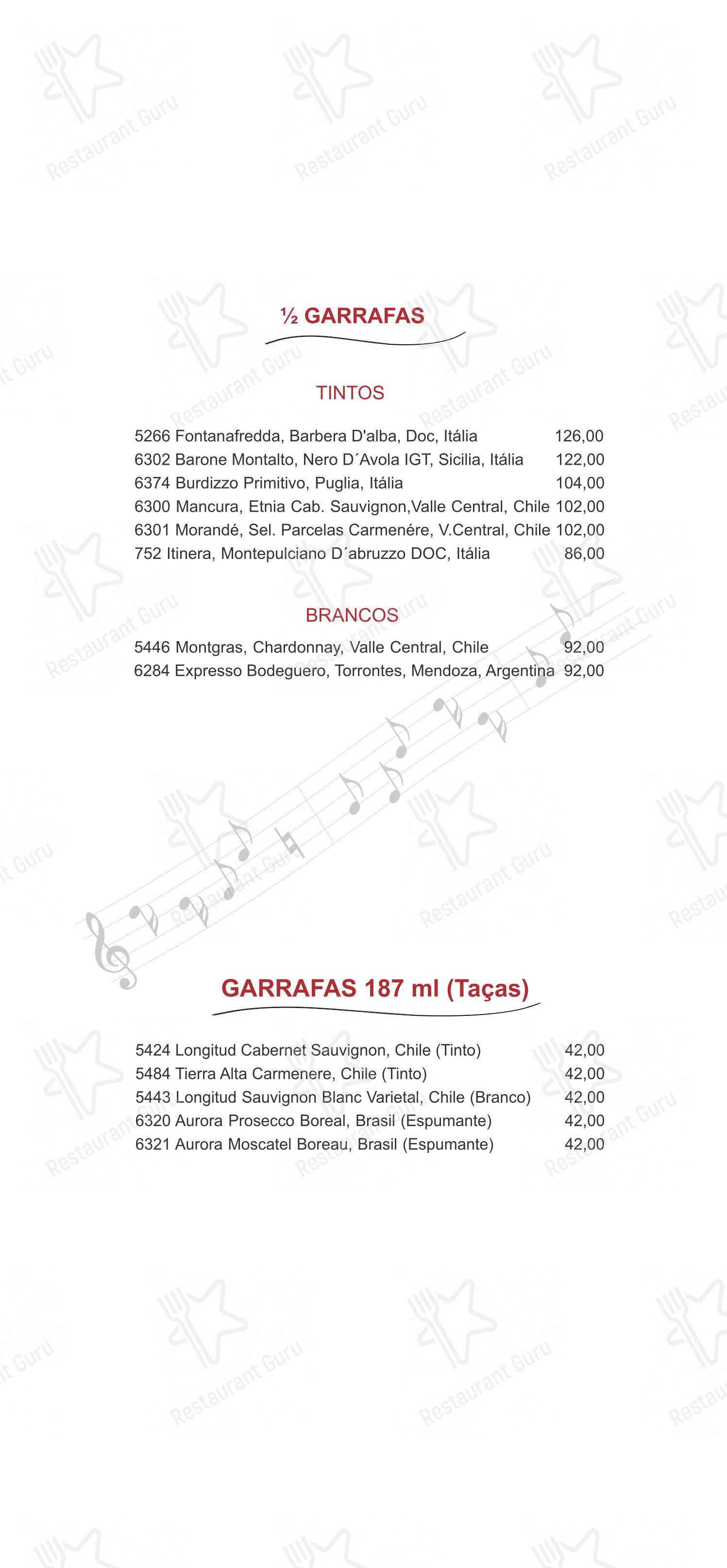 Menu bar para Famiglia Mancini Trattoria restaurante