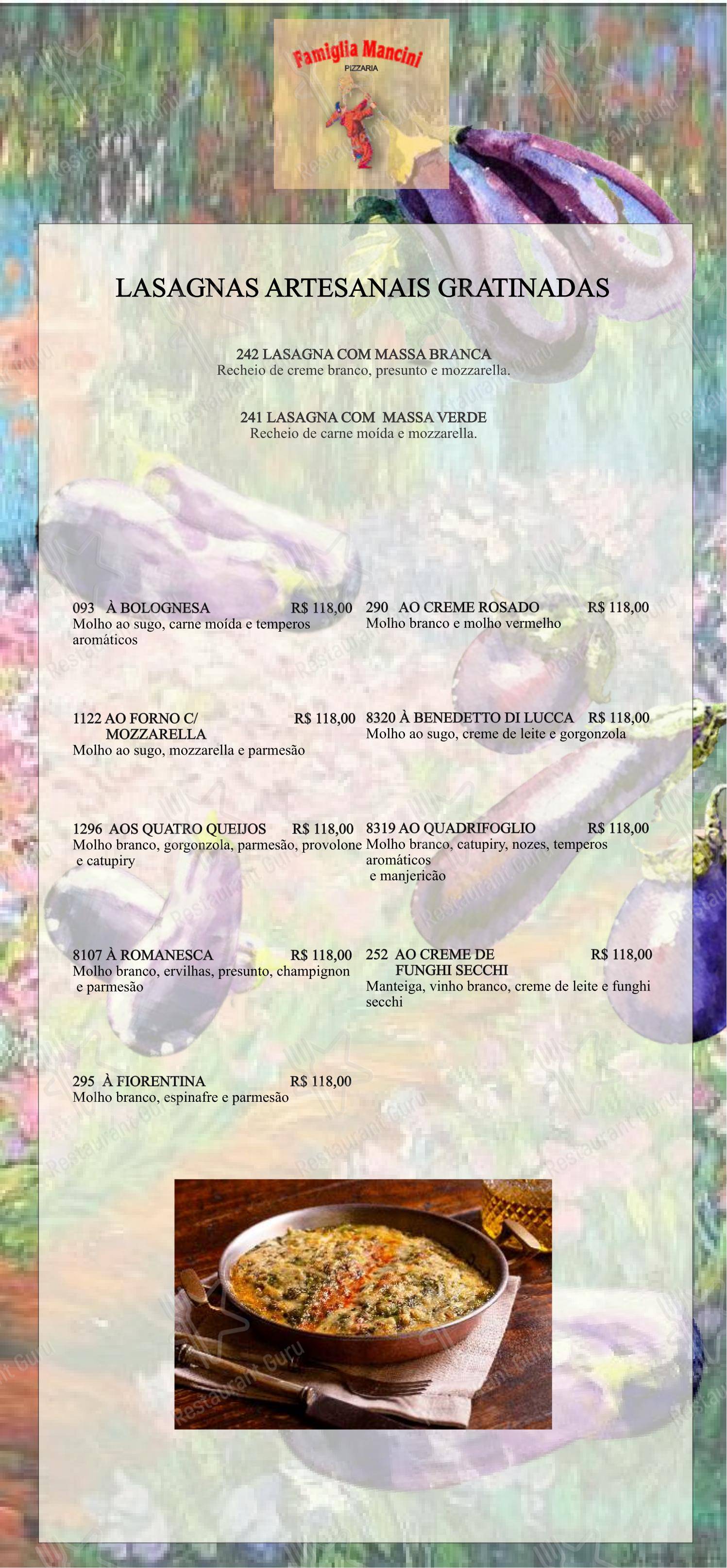 菜单 para Famiglia Mancini Trattoria restaurante