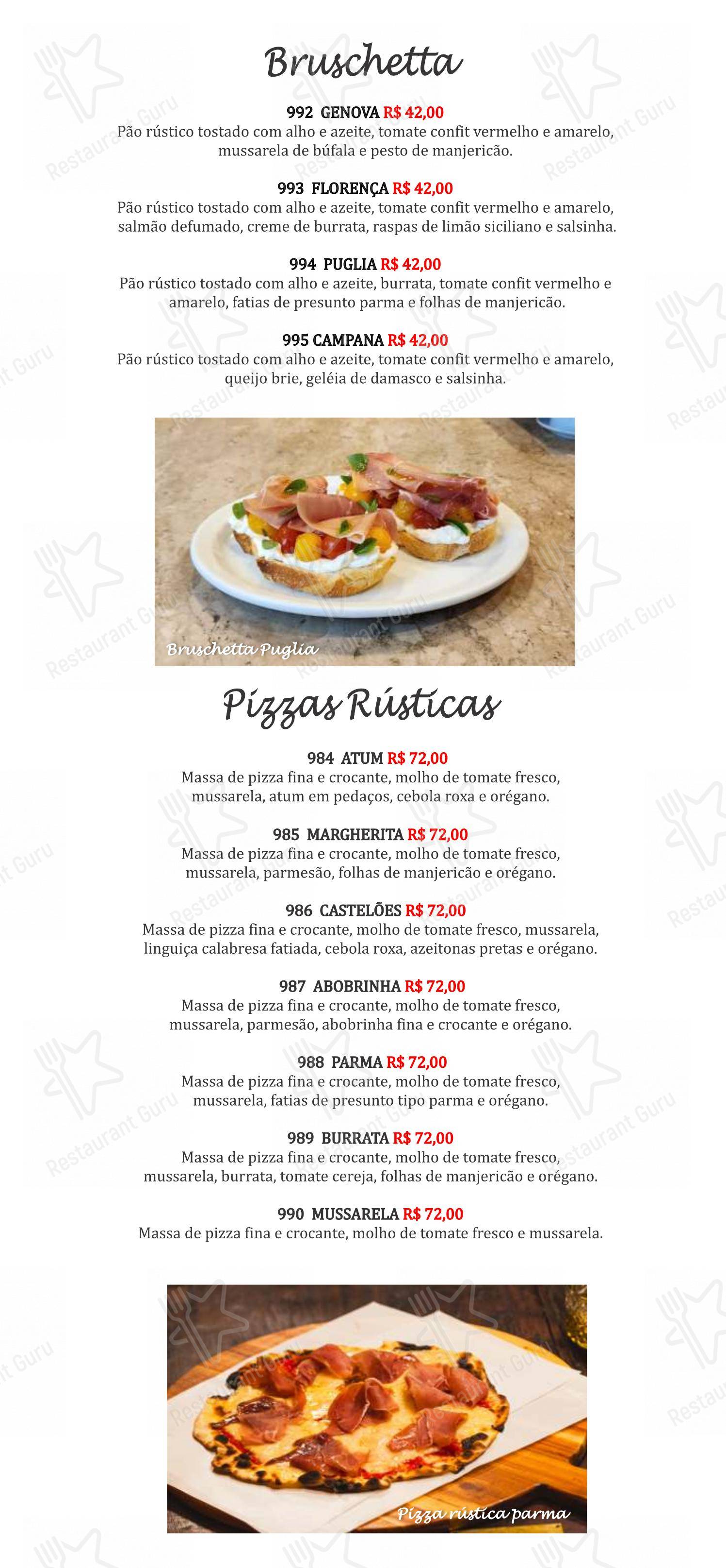 Famiglia Mancini Trattoria em São Paulo - Menu bar
