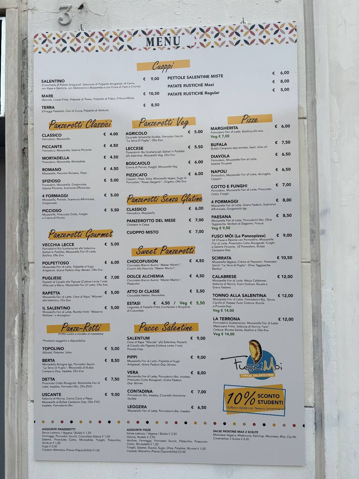 Menu di Fusci Mói 