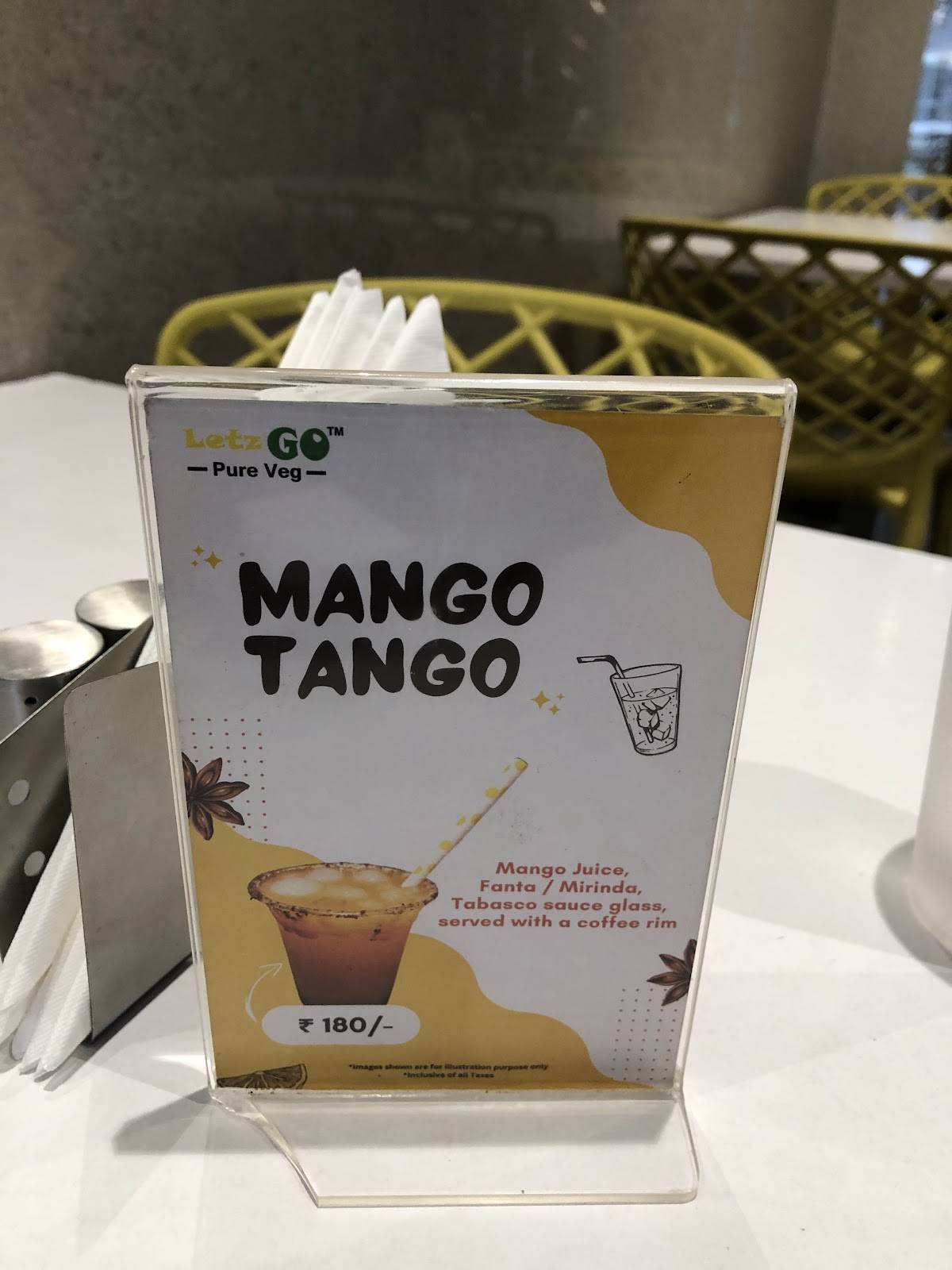 Letz Go menu
