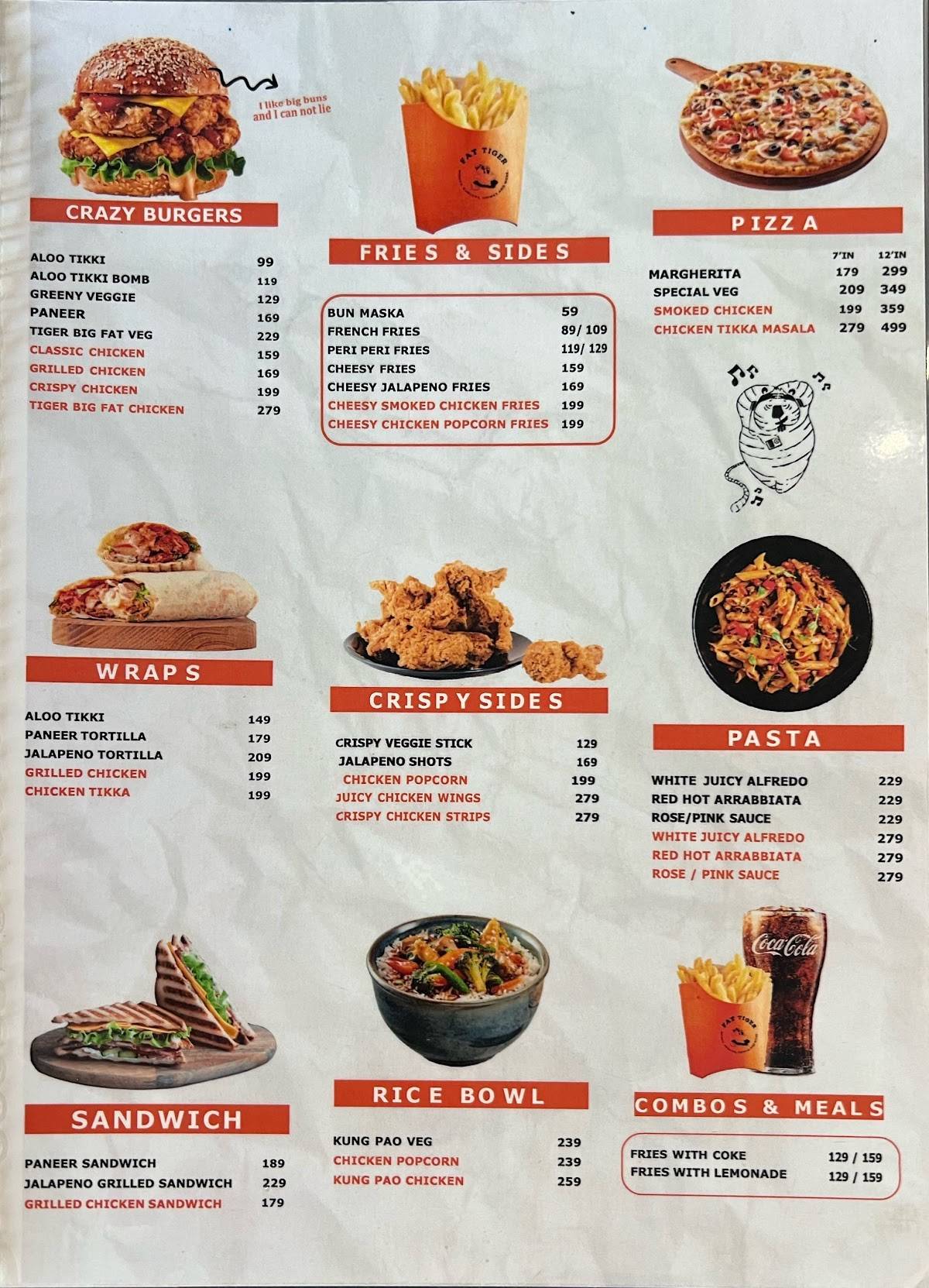 Fat Tiger - Kochi menu