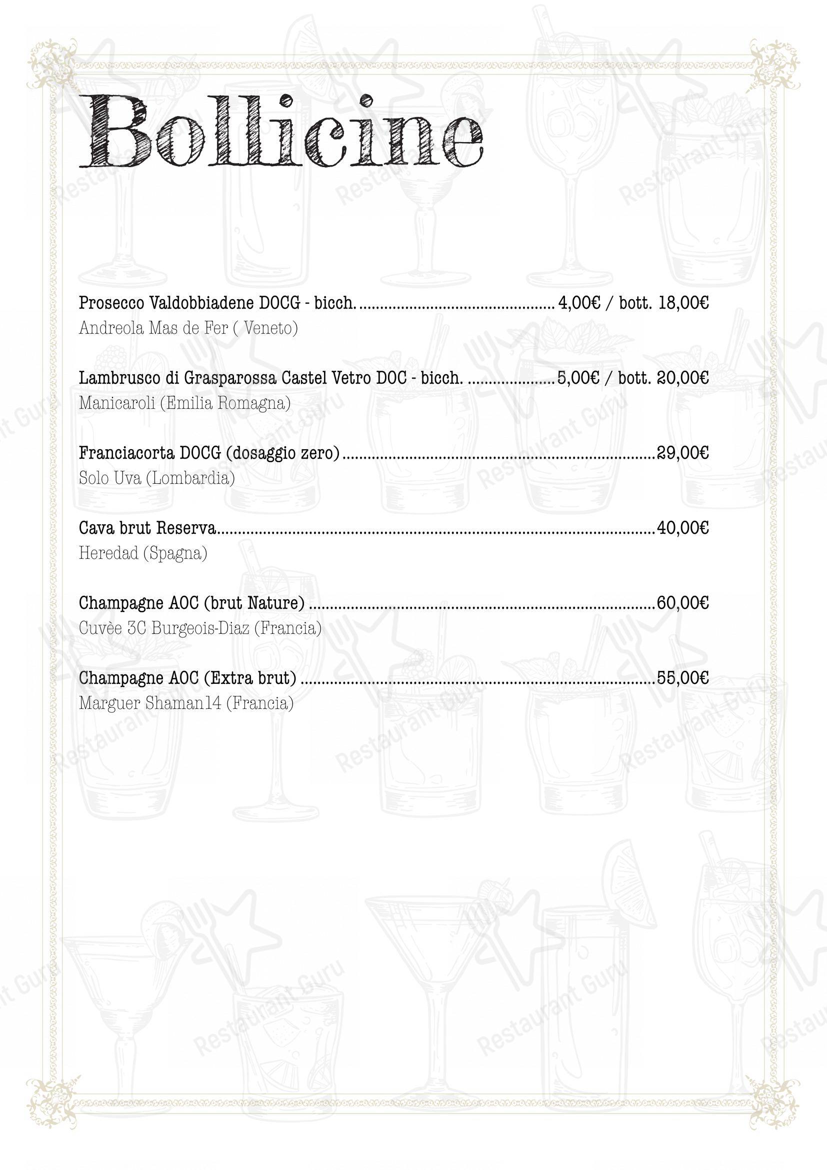 Основное меню per Fauno 3.0 aperitivo cocktail bar pub & bar