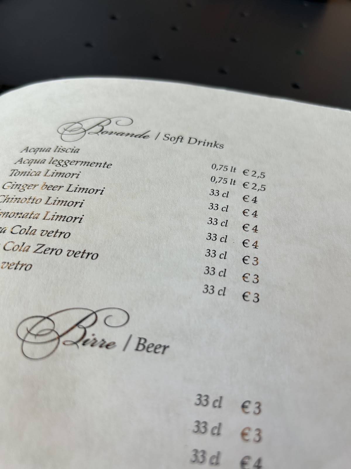 Menu di Fermento Caffè Bistrot 
