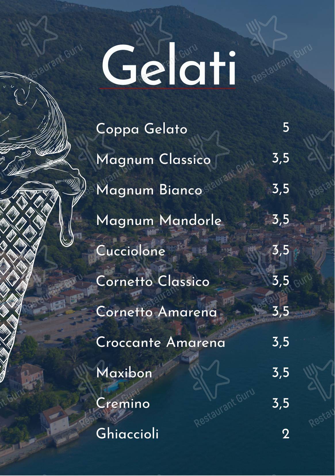 Fiammetta Beach Club in Porto Ceresio - Menu