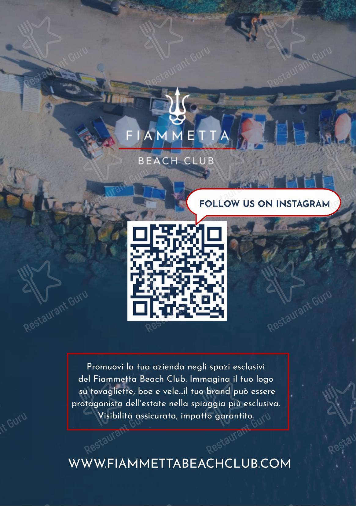 Fiammetta Beach Club in Porto Ceresio - Menu