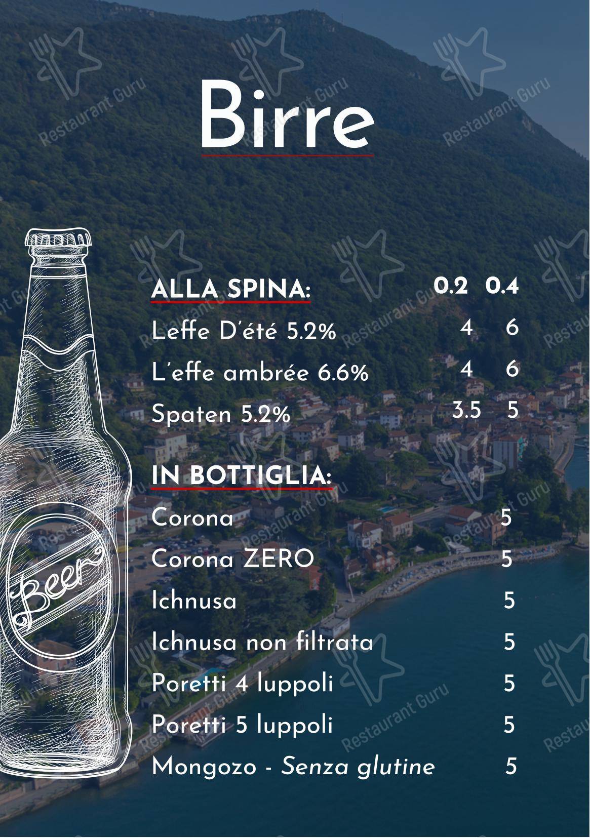 Fiammetta Beach Club in Porto Ceresio - Menu