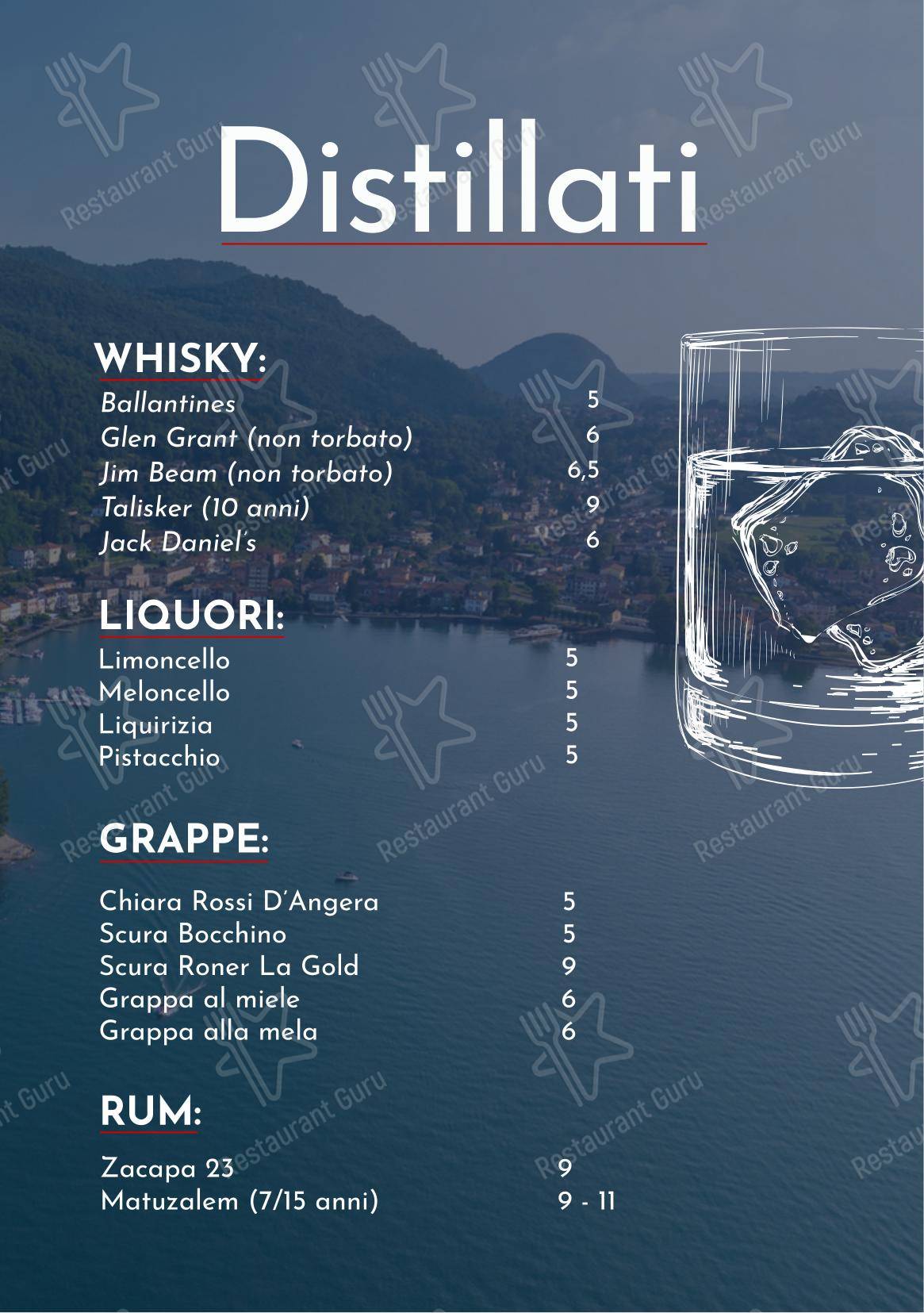 Fiammetta Beach Club in Porto Ceresio - Menu