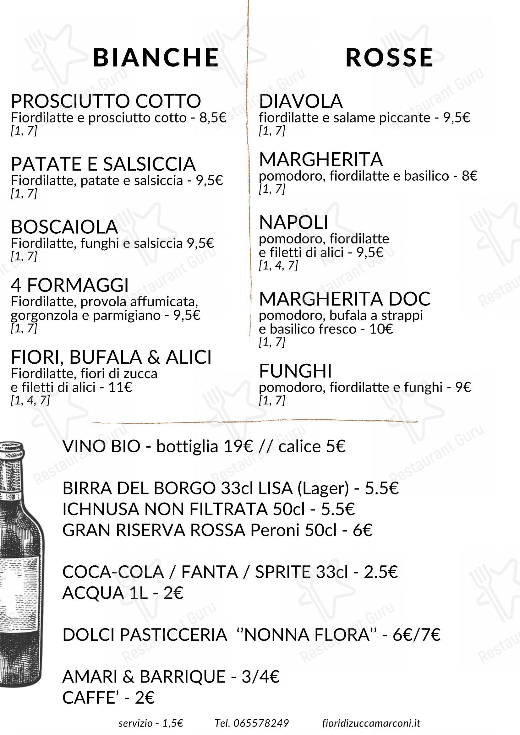 Menu per Fiori di Zucca - La Pizza Napoletana a Casa tua (zona Marconi) in Roma