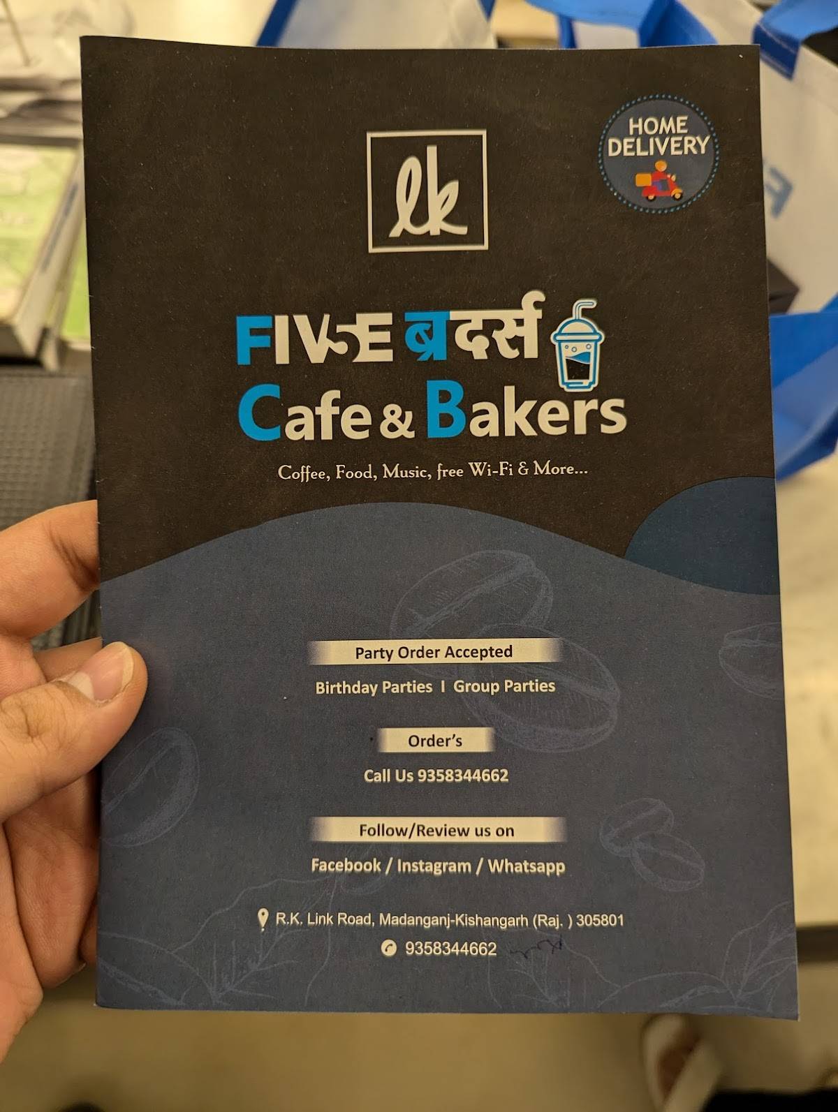 Five brothers cafe & bakers menu