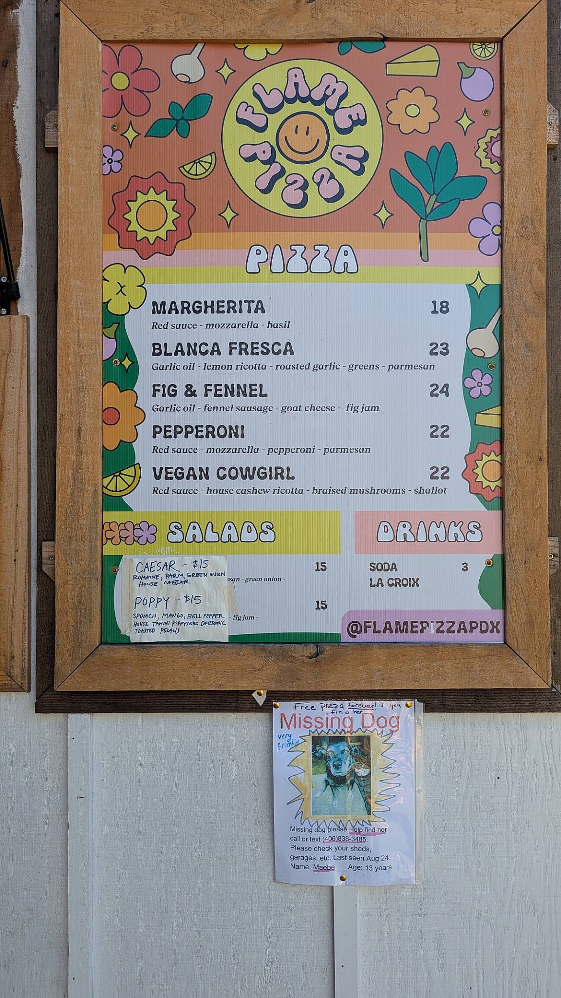 Menu at Flame Pizza Glacier restaurant, East Glacier Park Village