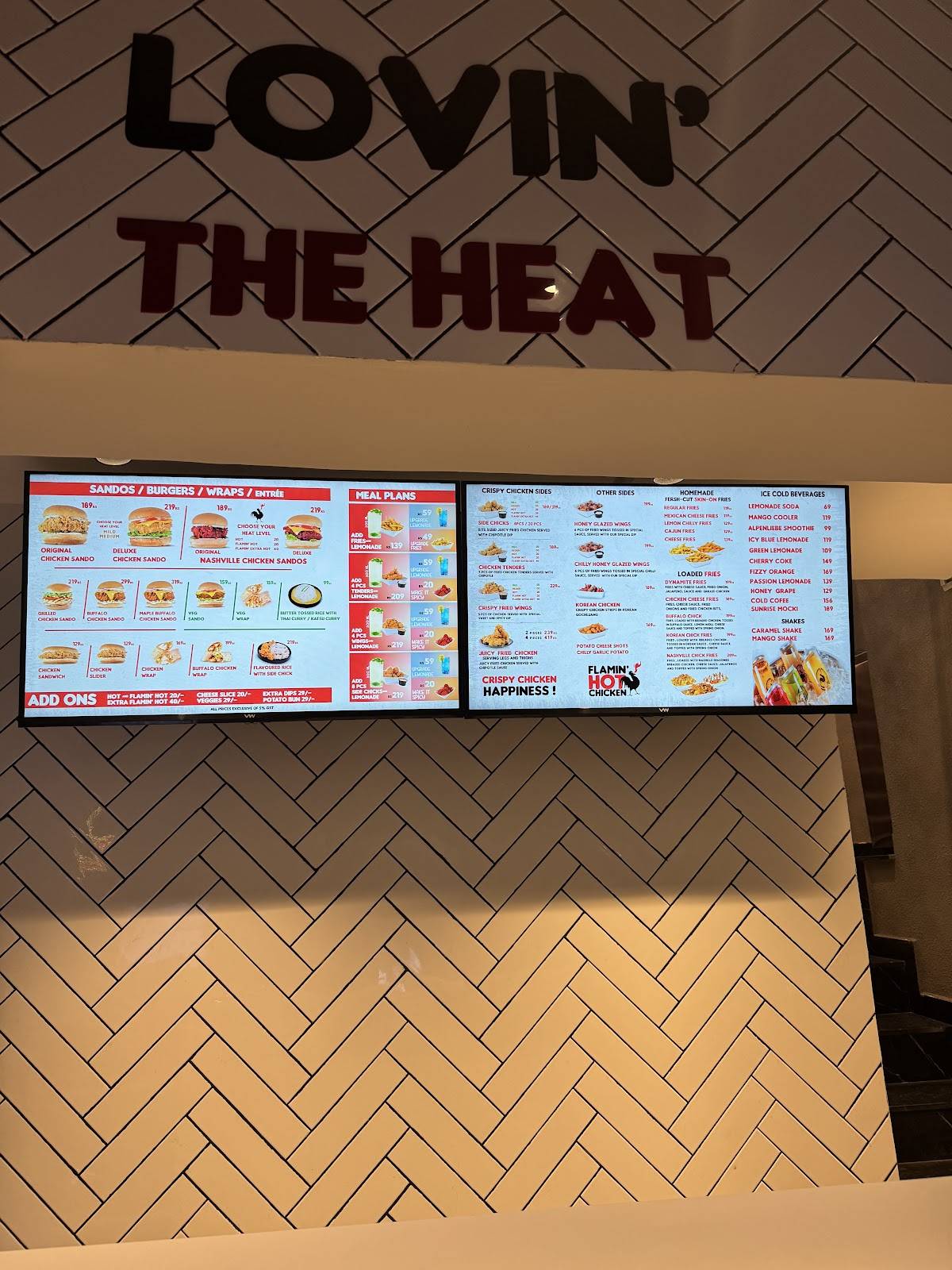 Flamin' Hot Chicken - Kottayam menu