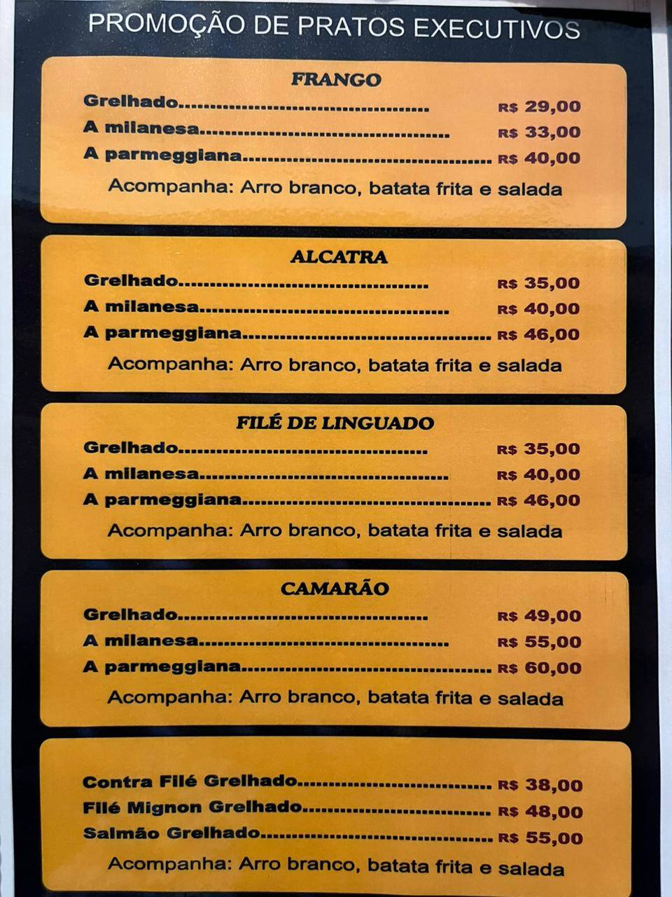 Camarão do Rafa cardápio