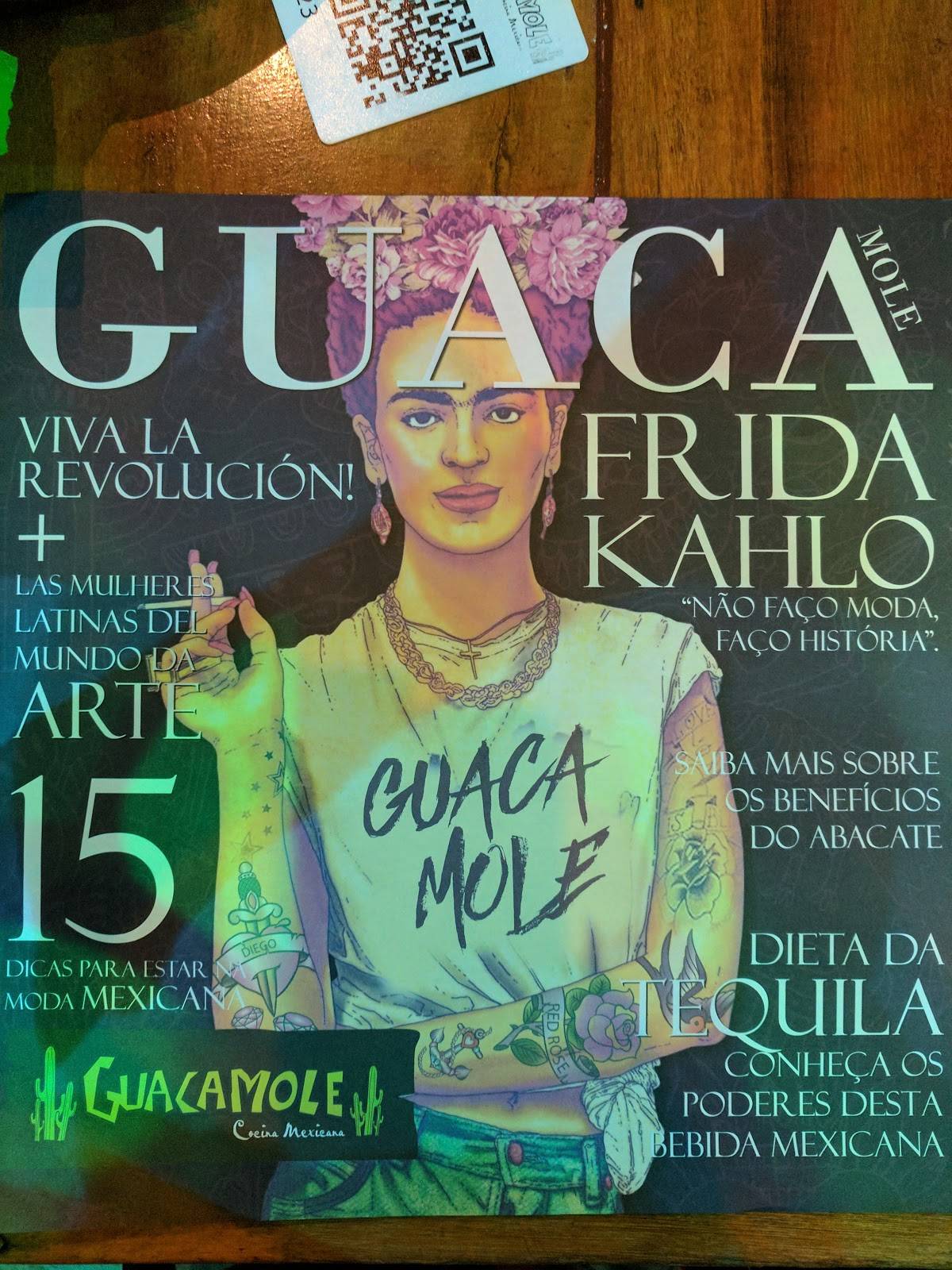 Carta de Restaurante Guacamole Cocina Mexicana, Florianópolis