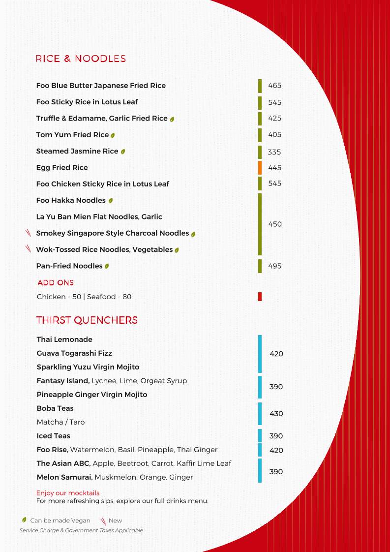 Foo Bandra menu