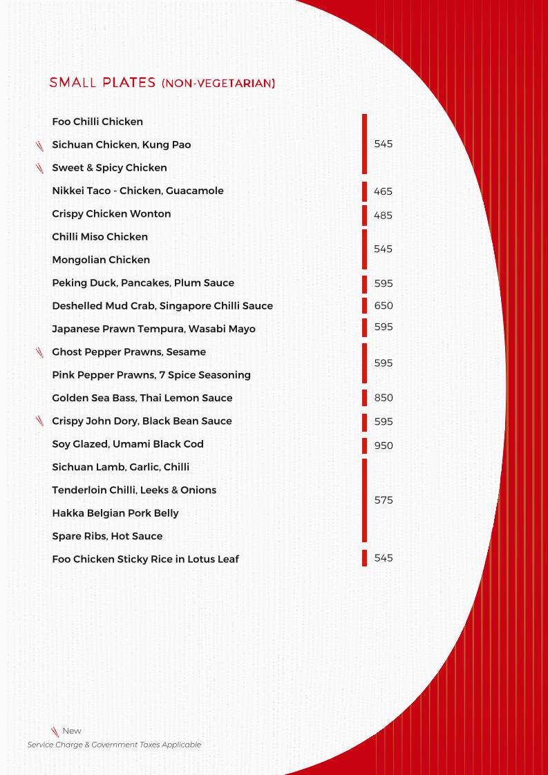 Foo Bandra menu