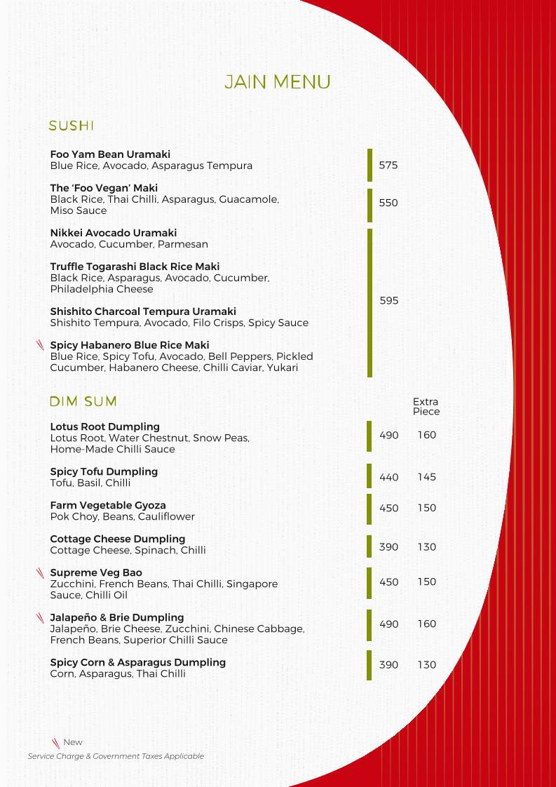 Foo Bandra menu