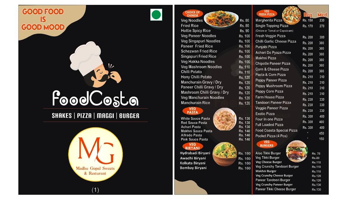 Food Costa menu