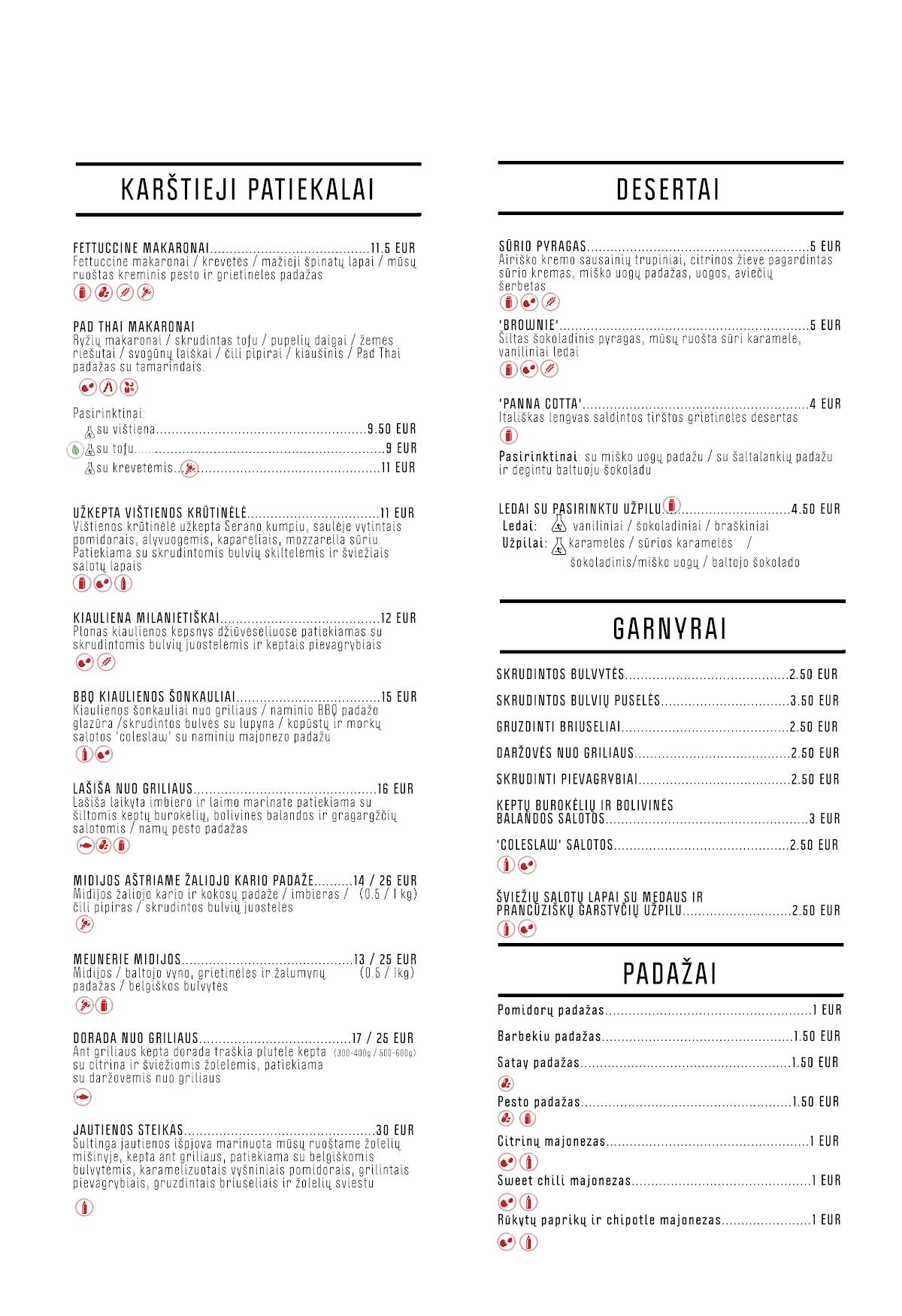 Menu de Food Lab