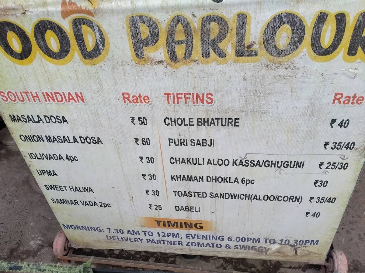 Food Parlour menu