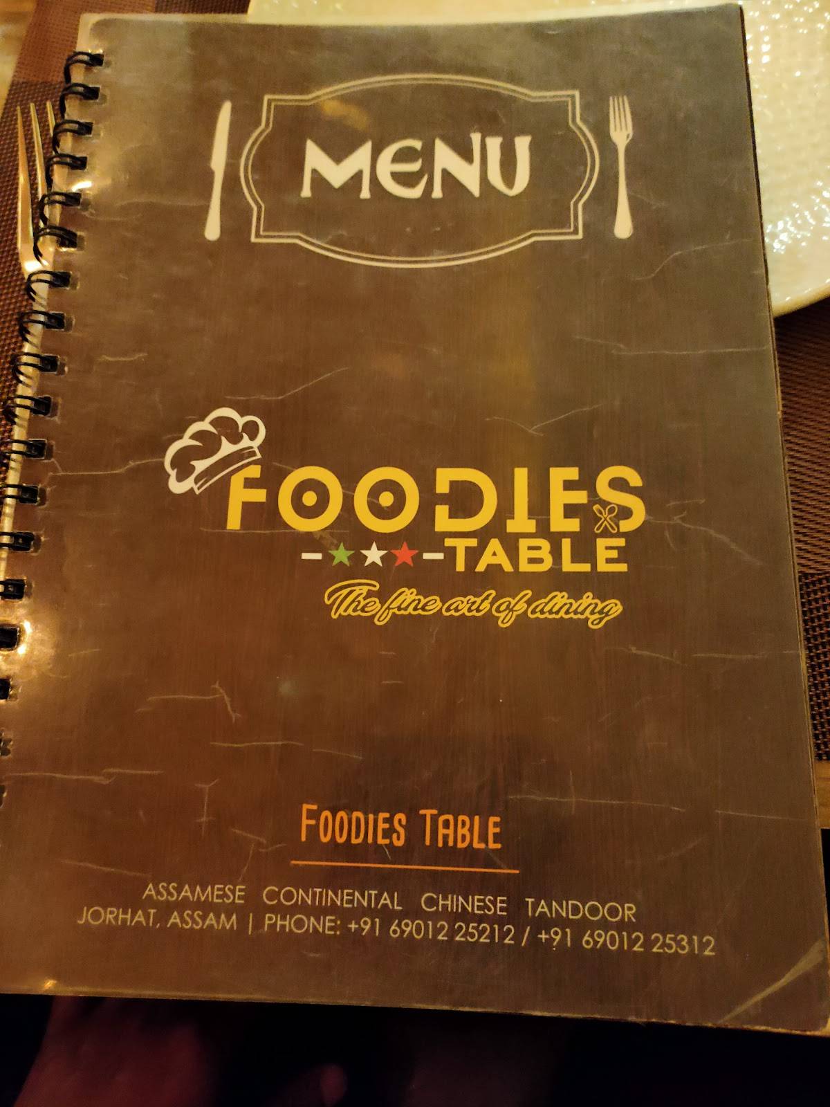 Foodies Table menu
