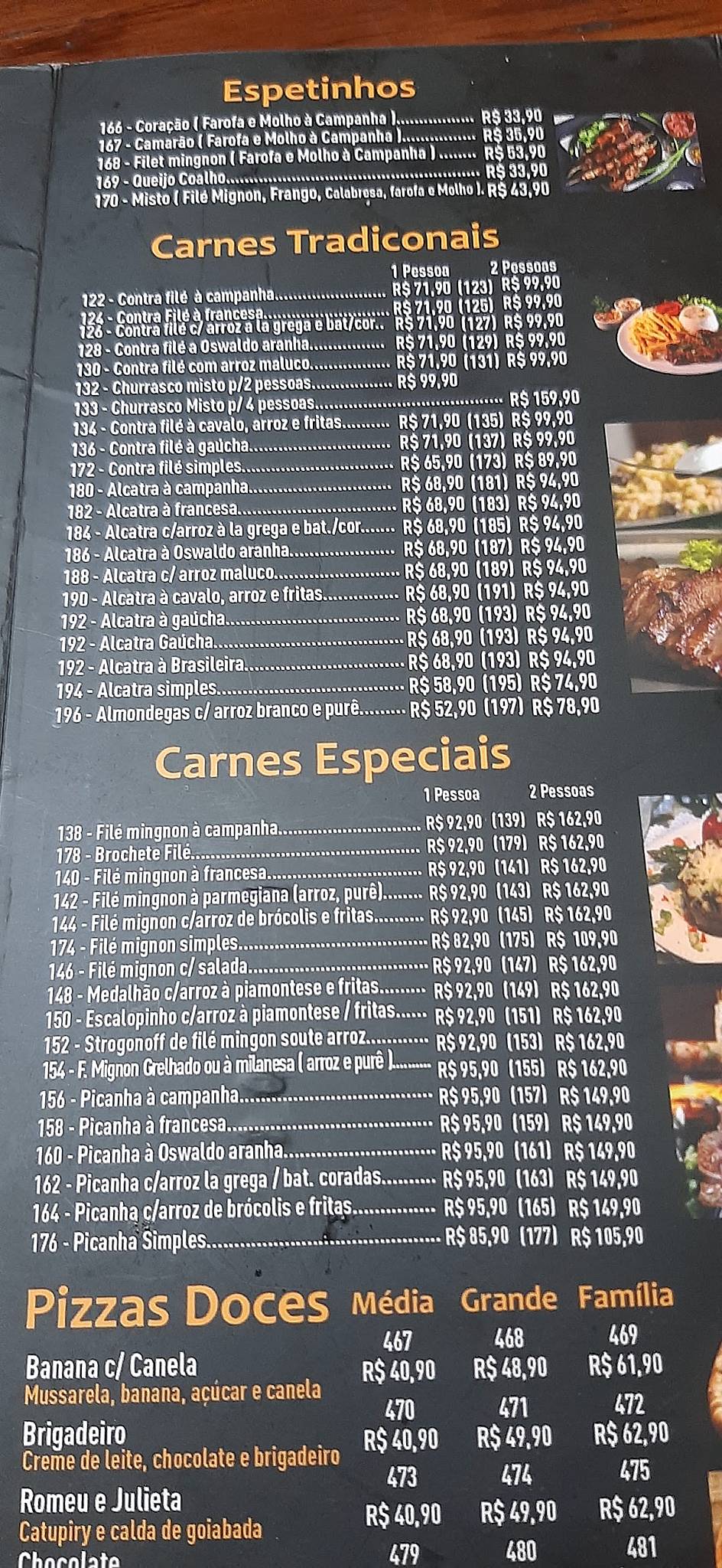 Fornolleto cardápio