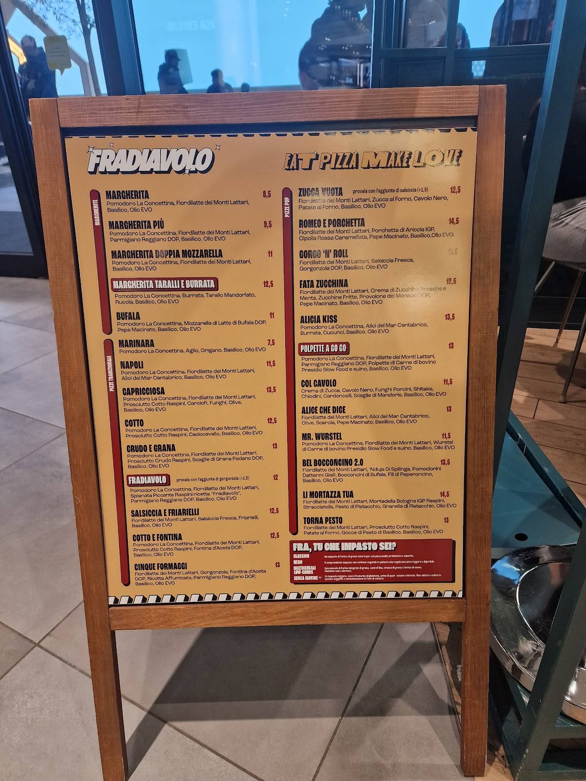 Menu di Fradiavolo Pizzeria - Elnòs Shopping Brescia 