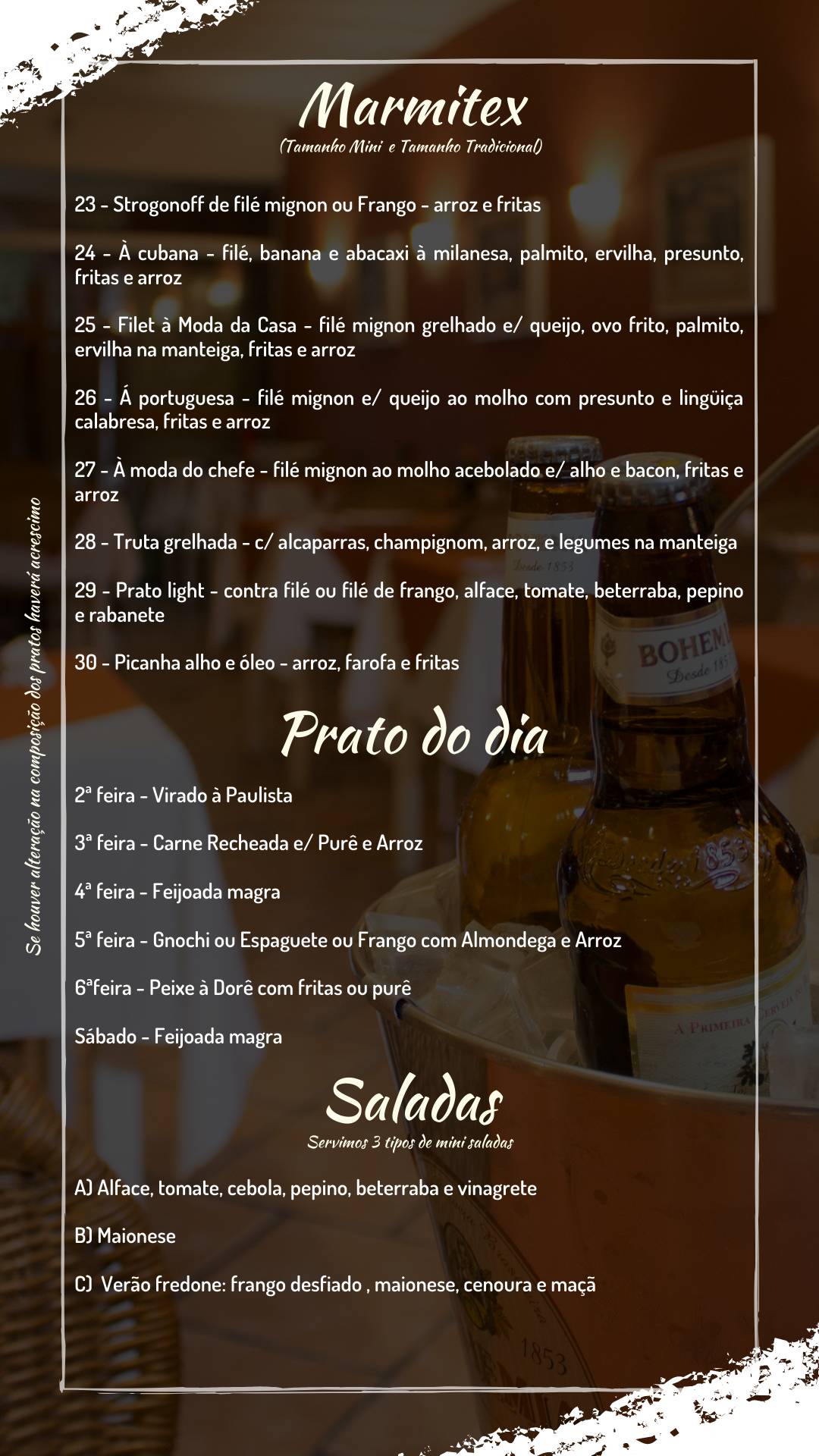 Fredone Restaurante e Lanchonete cardápio