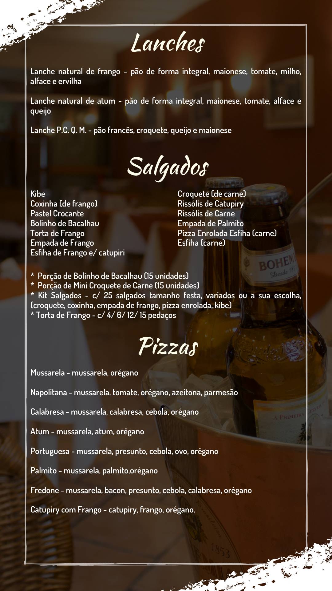 Fredone Restaurante e Lanchonete cardápio