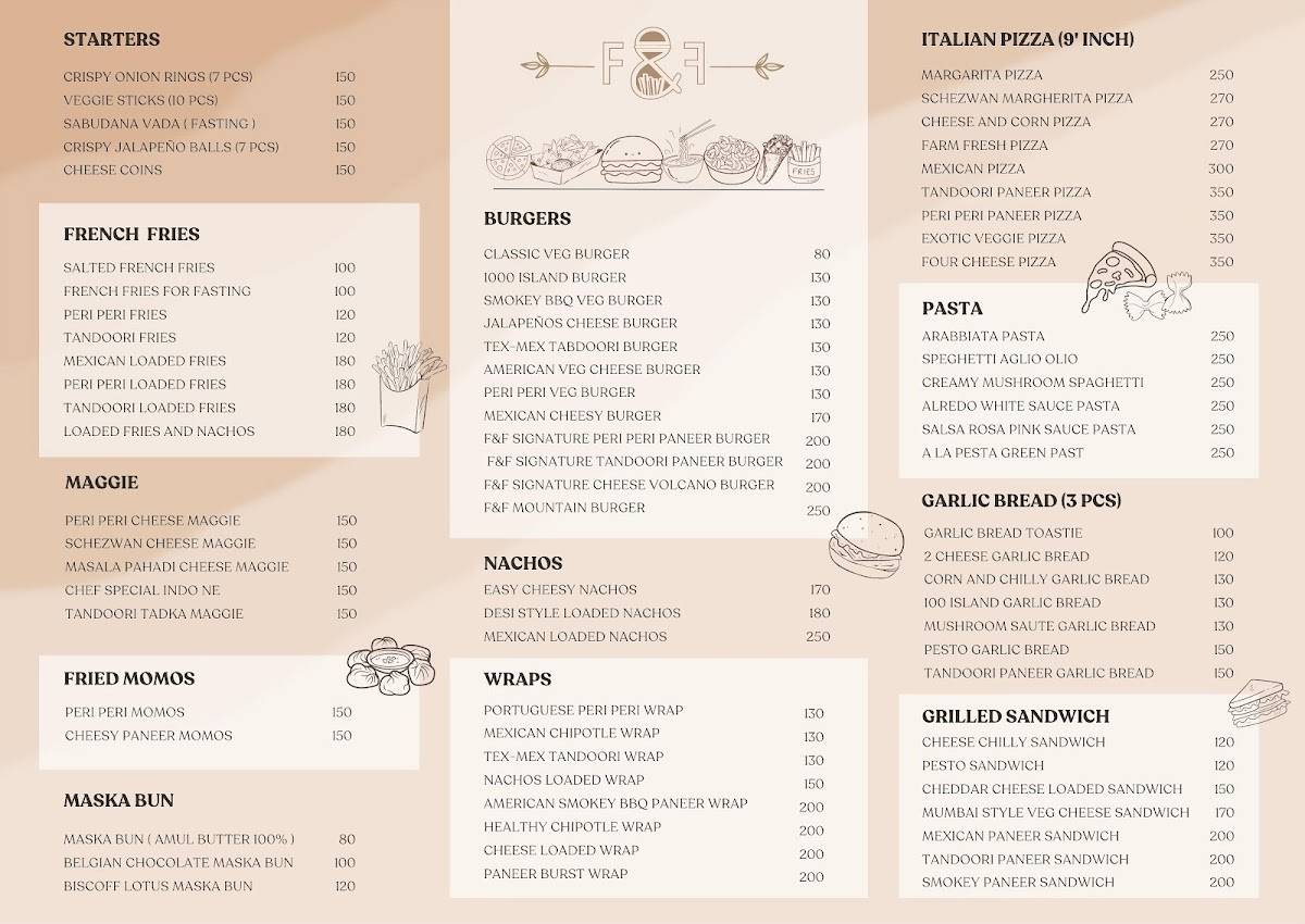 Friends & Fries Cafe menu