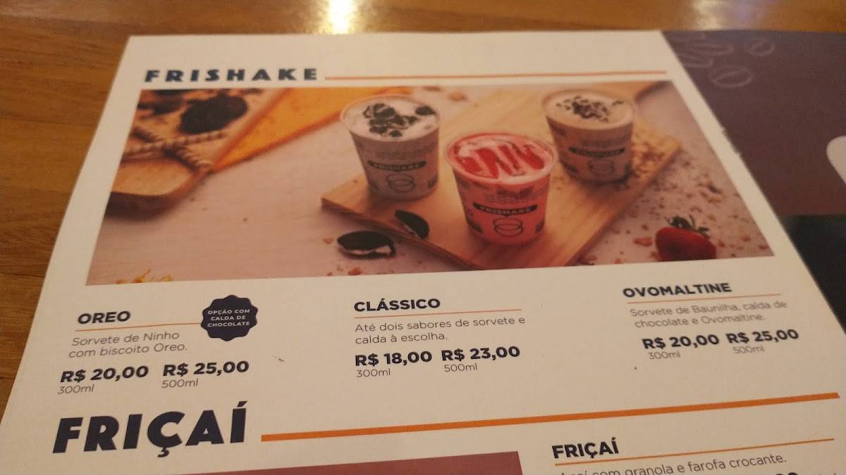 Frisabor Boa Vista: Açaí, Cremes, Frutas, Toppings, Sorvete, Picolé, Sorveteria,Pizzas, Delivery em Recife PE cardápio