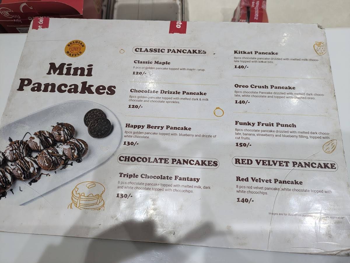 Funky Belgian Waffle menu