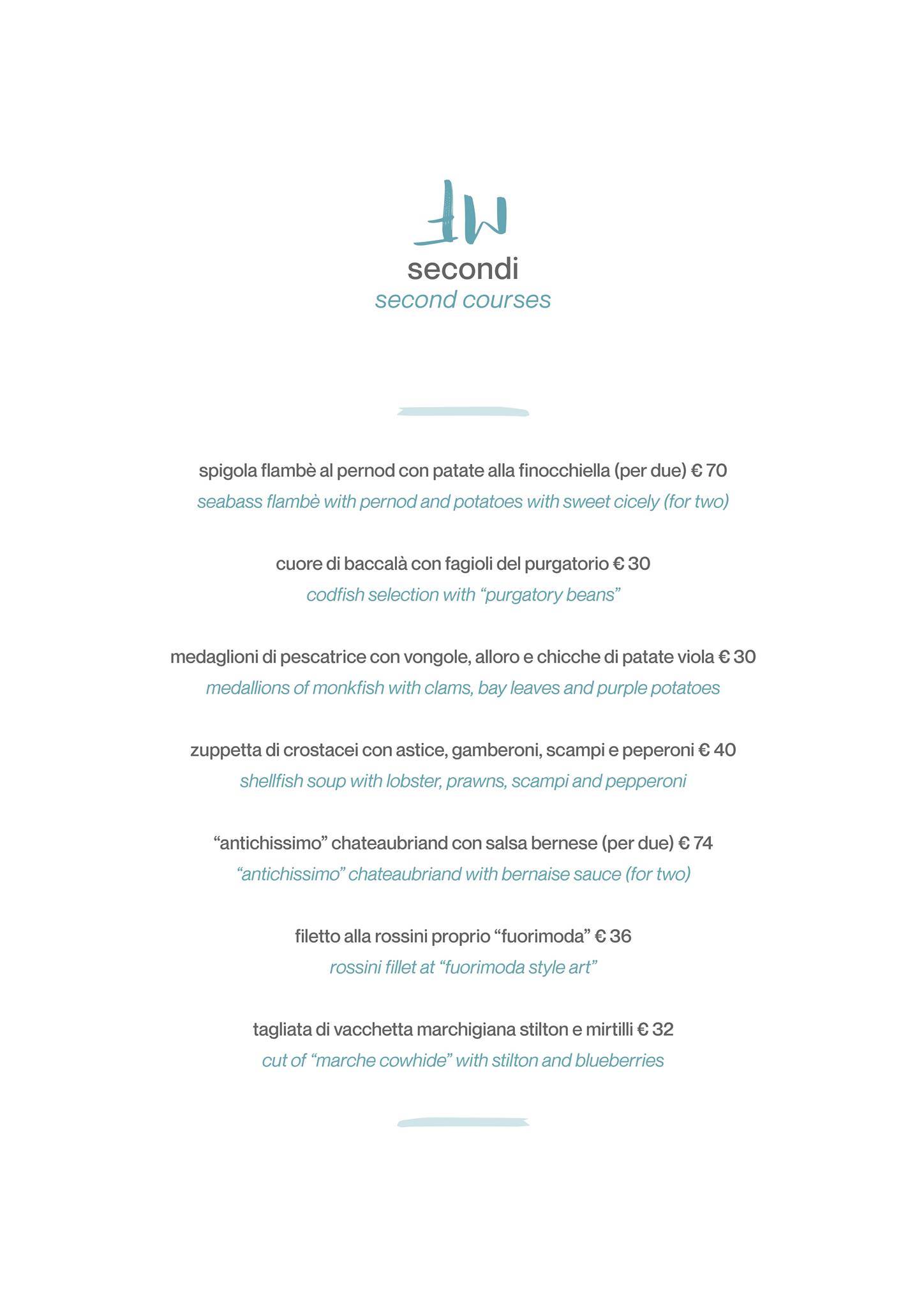 Menu de Fuorimoda Restaurant