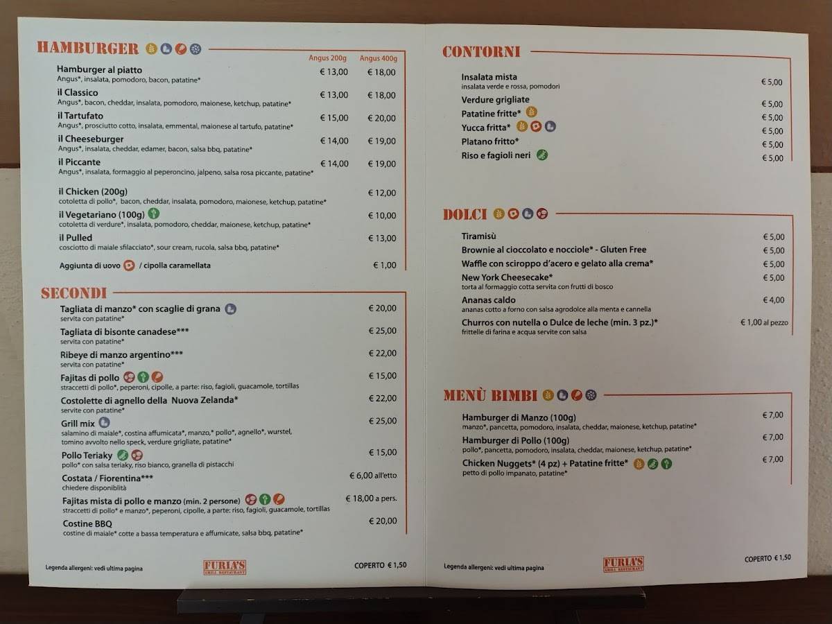 Menu di Furia's Grill Restaurant 