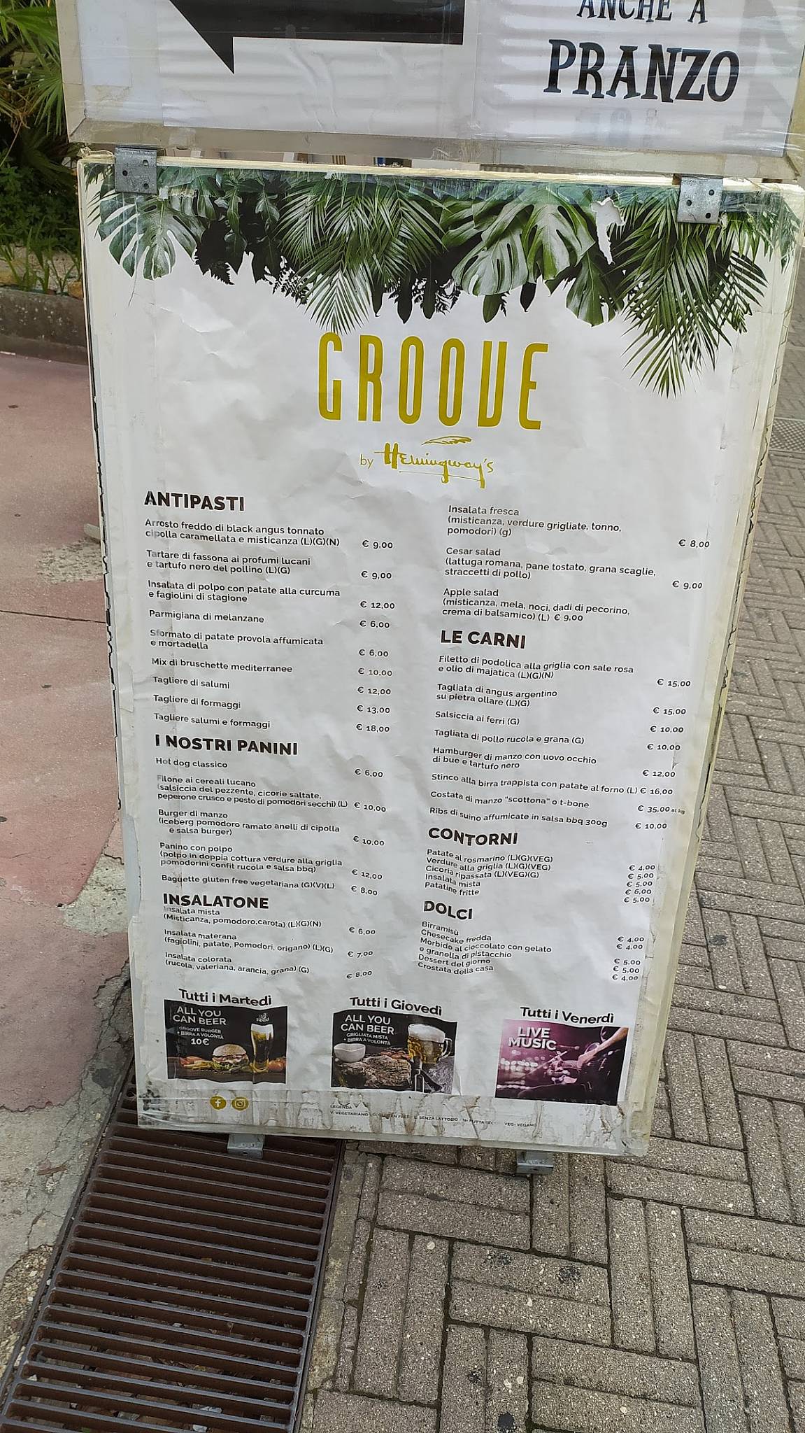 Menu di Groove By Hemingway's 