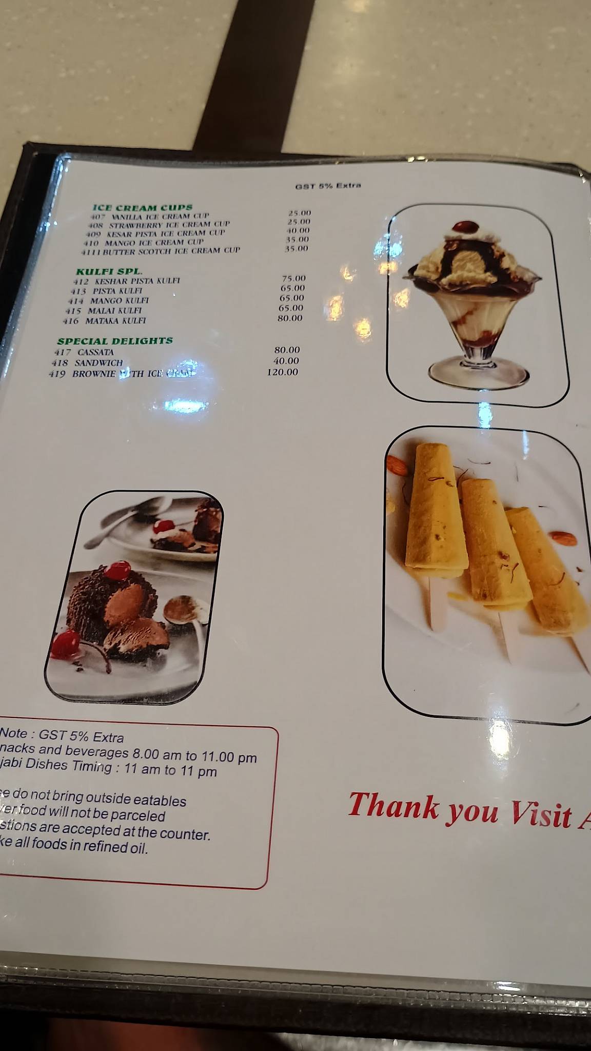 Gandharv Restaurant menu